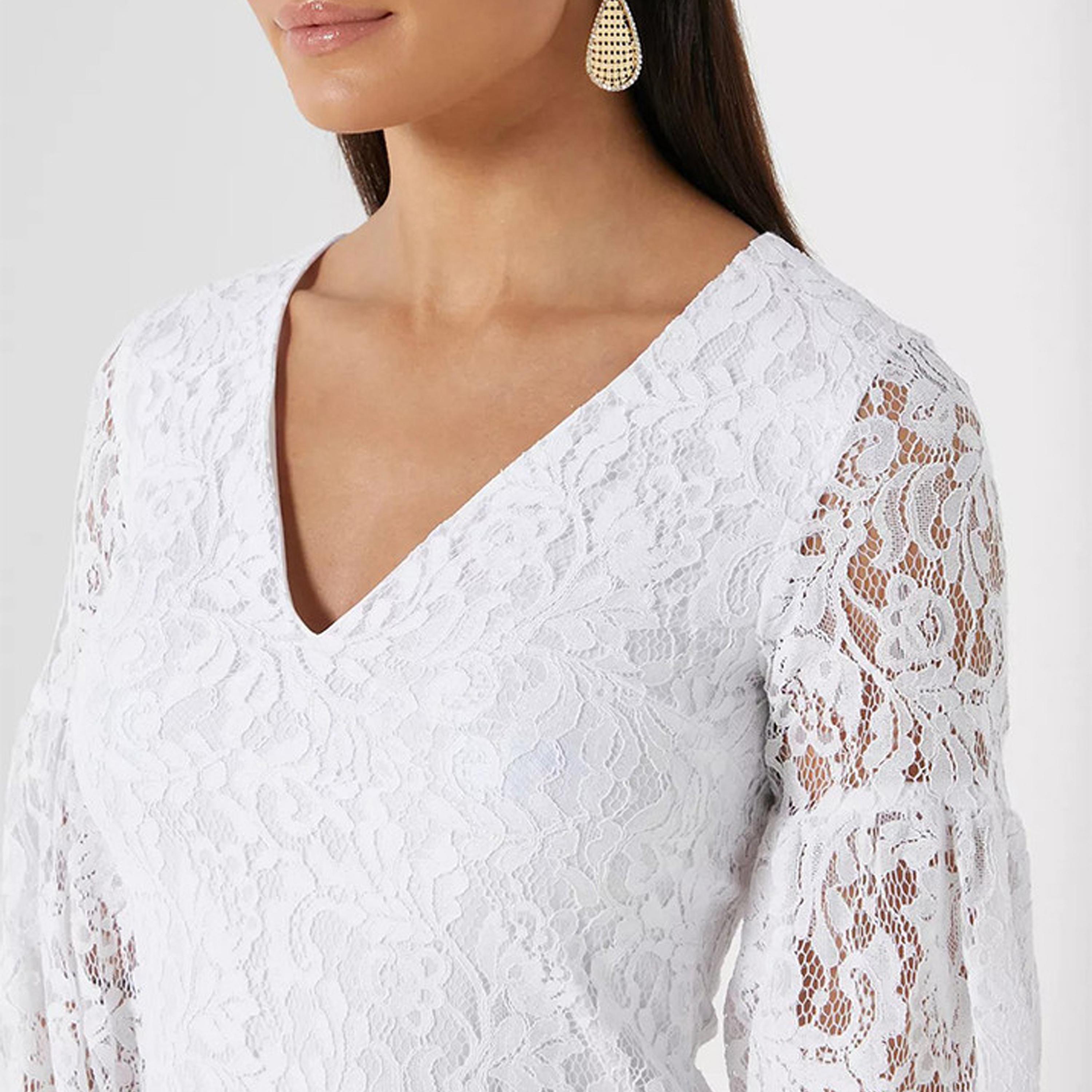 Little Mistress White Lace Detail Mini Dress-women-clothing-dresses-image-2