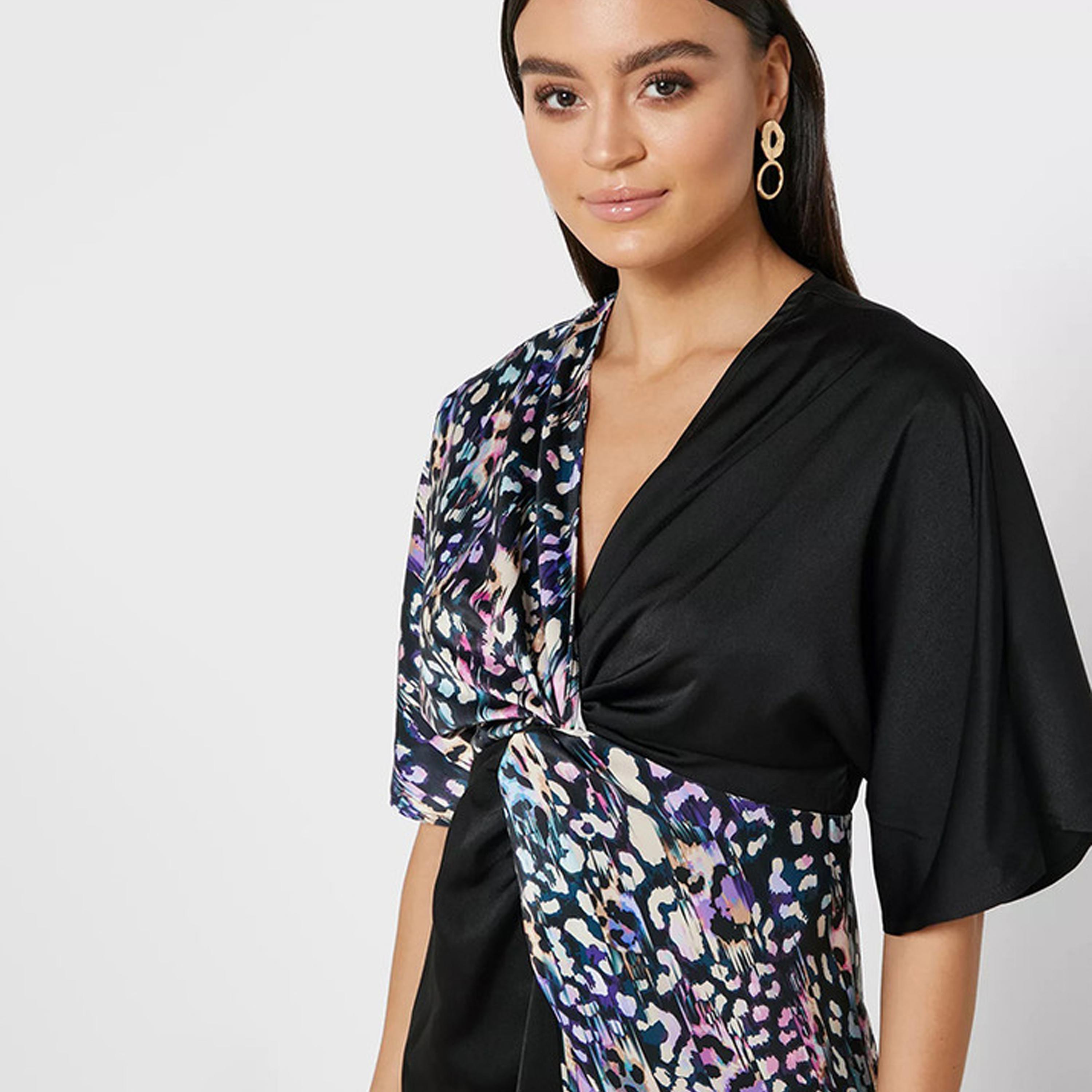فستان ميدي بلون أسود ذو ساتان من ليتل ميسترس-women-clothing-dresses-image-2