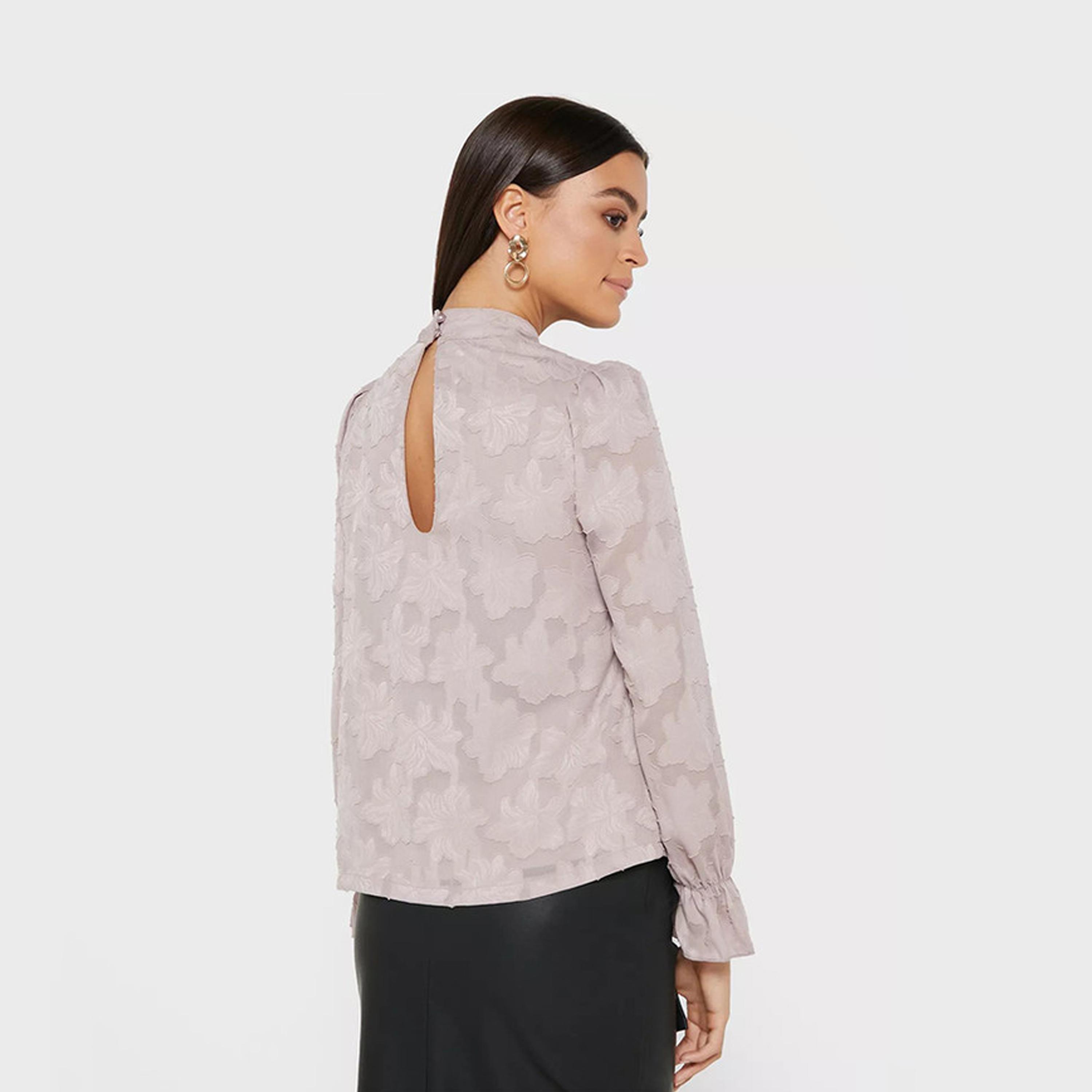 بلوزة بأكمام طويلة ورقبة عالية ونقشة زهور من ليتل ميستريس-women-clothing-shirtsandblouses-blouses-image-3