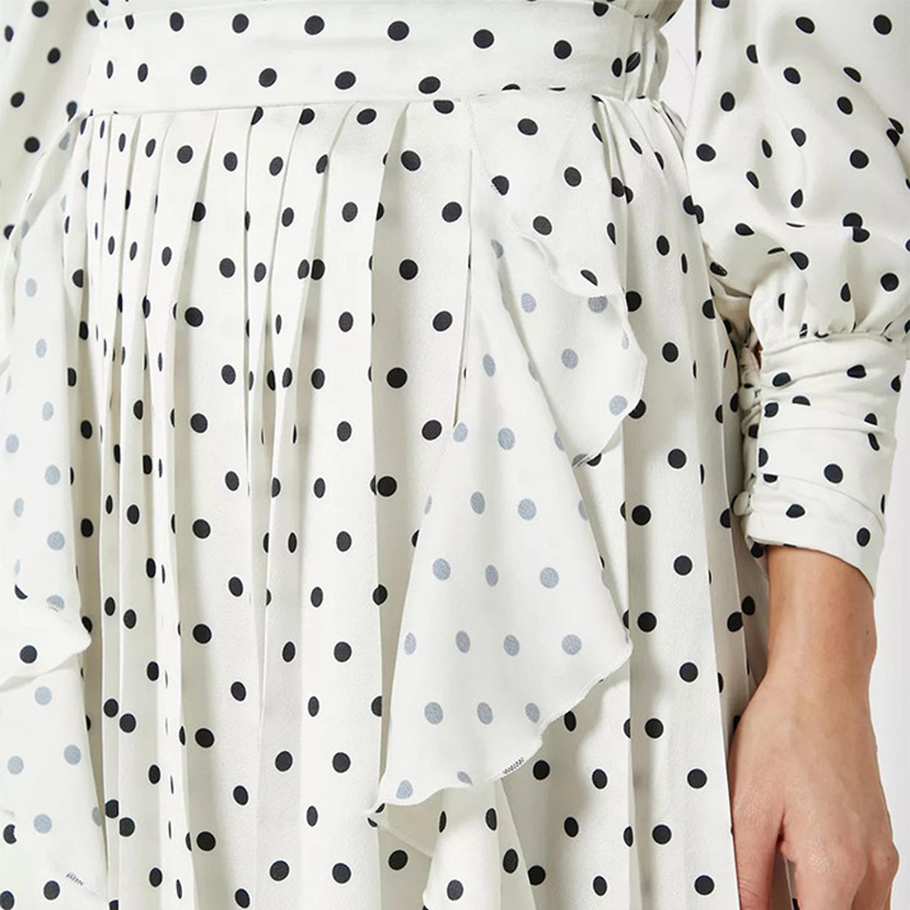 ليتل مسترس- فستان متوسط الطول كشكش منقط أكمام طويلة-women-clothing-dresses-image-2