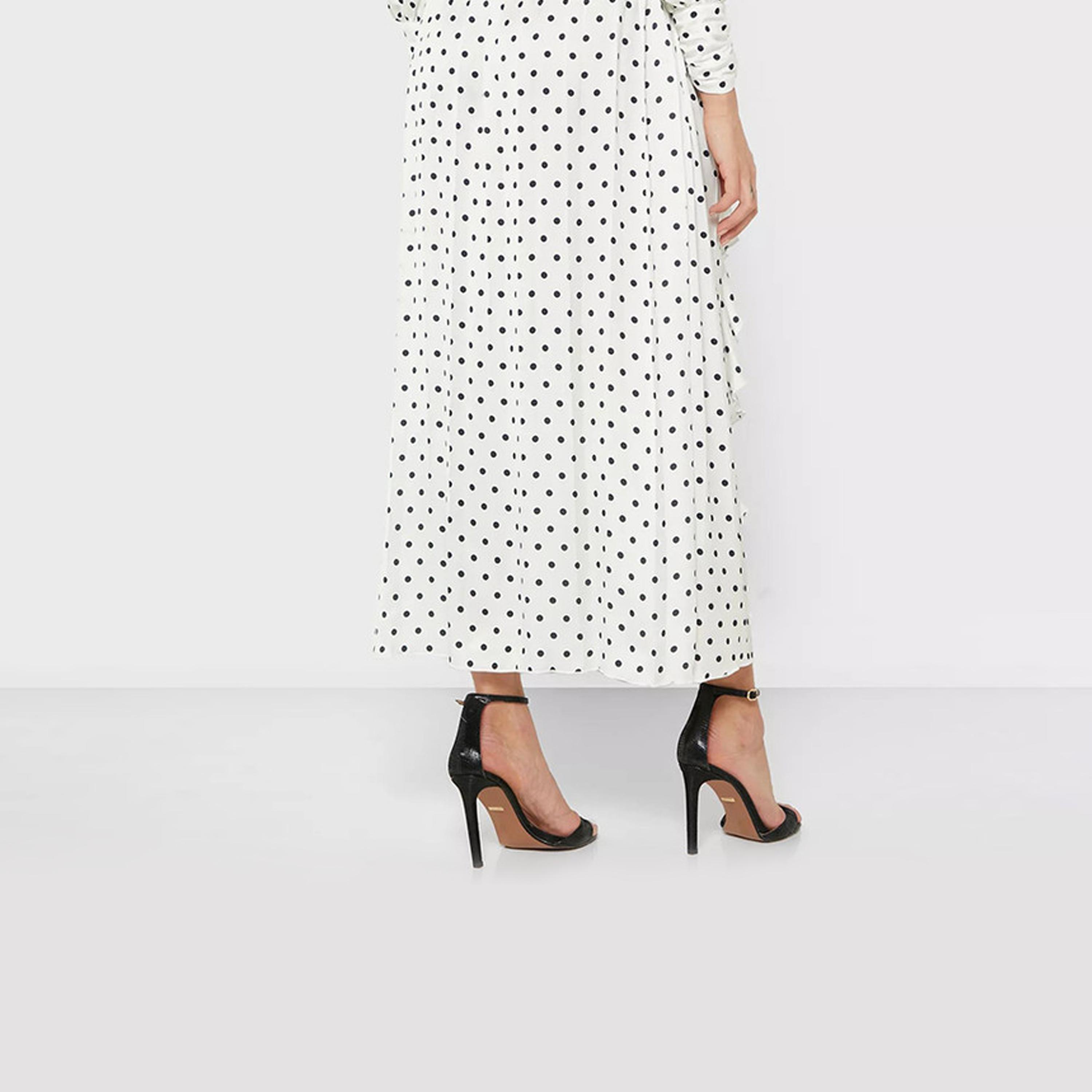 ليتل مسترس- فستان متوسط الطول كشكش منقط أكمام طويلة-women-clothing-dresses-image-3