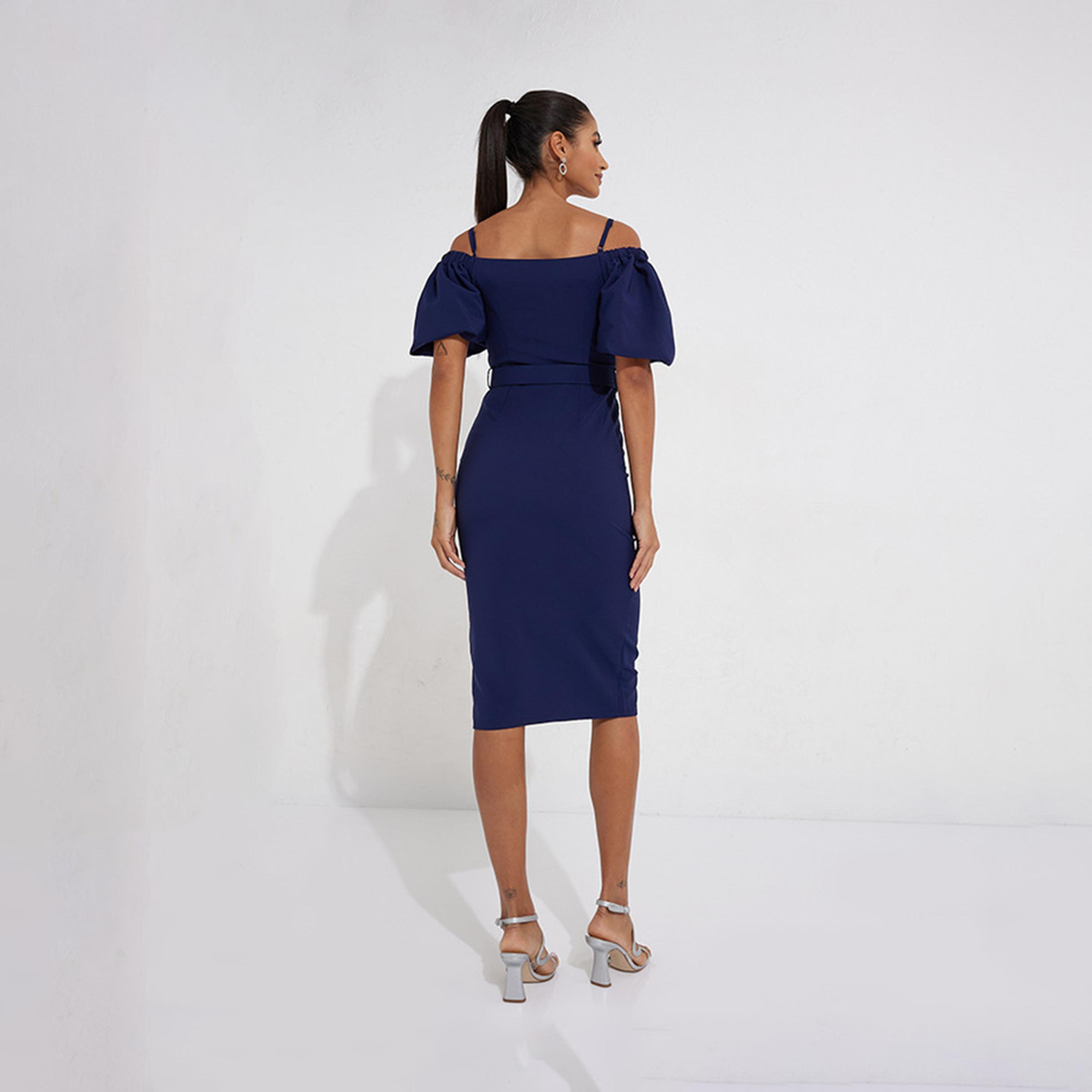 Little Mistress Bodycon Midi Dress with Short Sleeves-women-clothing-dresses-image-4