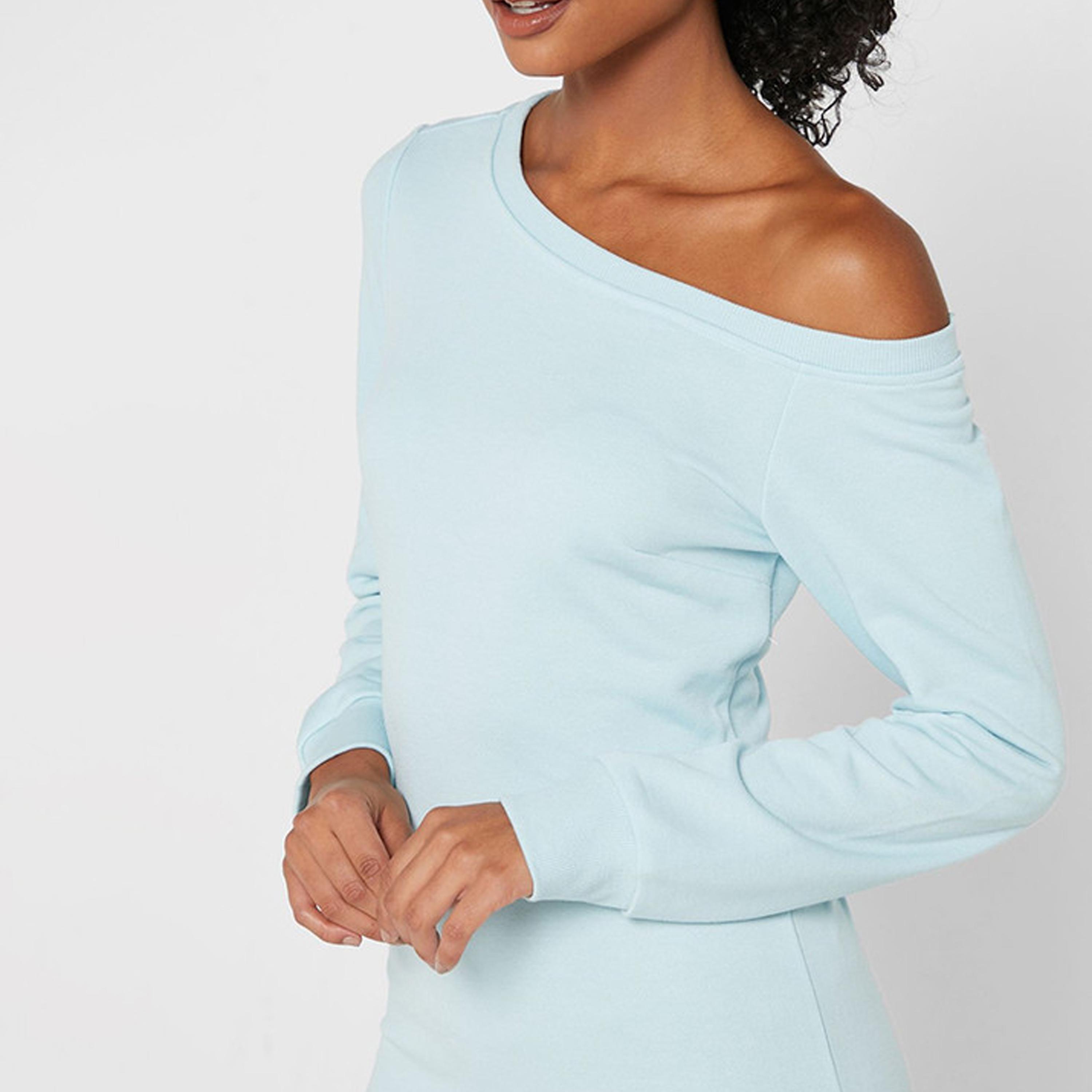 فستان ميدي بوديكون بكتف واحد من ليتل ميسترس باللون الأزرق الفاتح -women-clothing-dresses-image-2