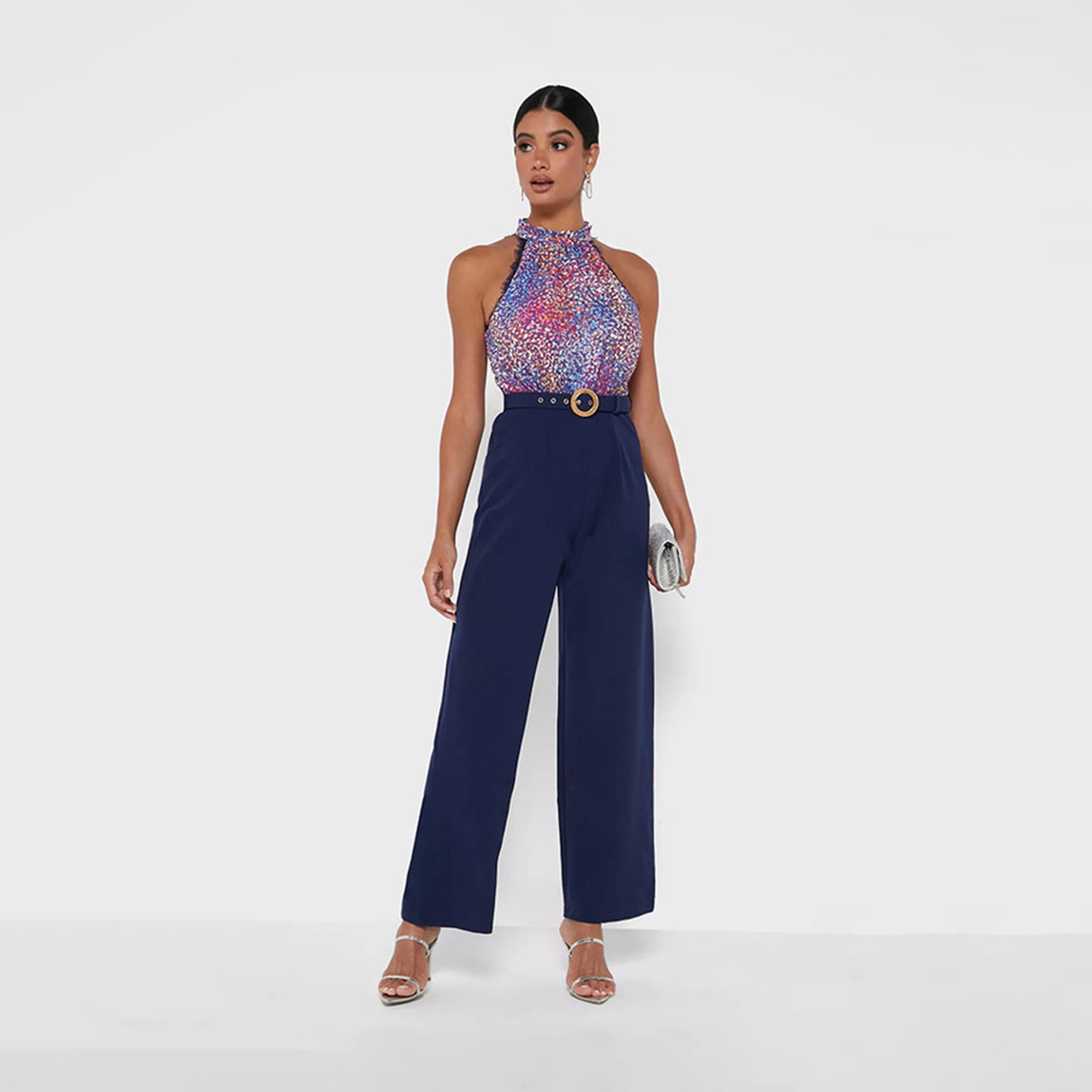 Little Mistress Printed Halter Neck Wide Leg Jumpsuit-women-clothing-jumpsuits-image-2