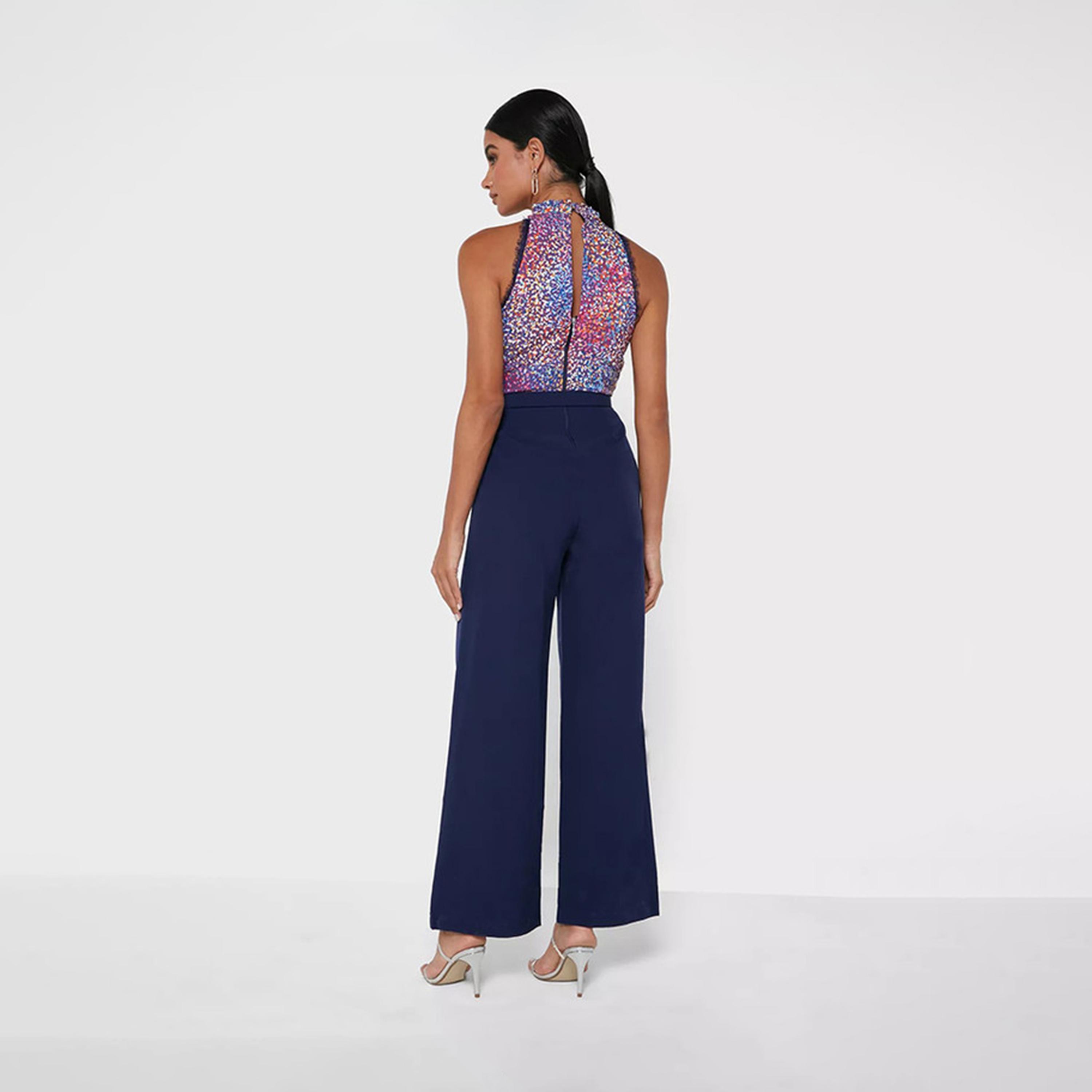 Little Mistress Printed Halter Neck Wide Leg Jumpsuit-women-clothing-jumpsuits-image-3