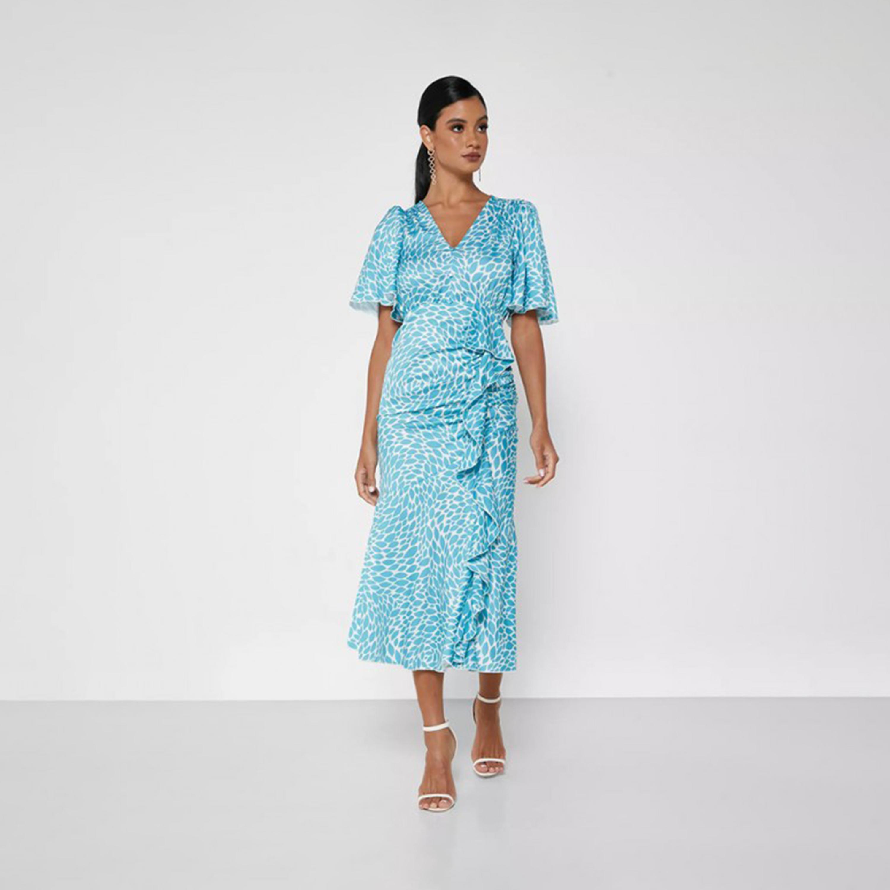 فستان ميدي مطبوع باللون الأزرق من ليتل ميستريس -women-clothing-dresses-image-1