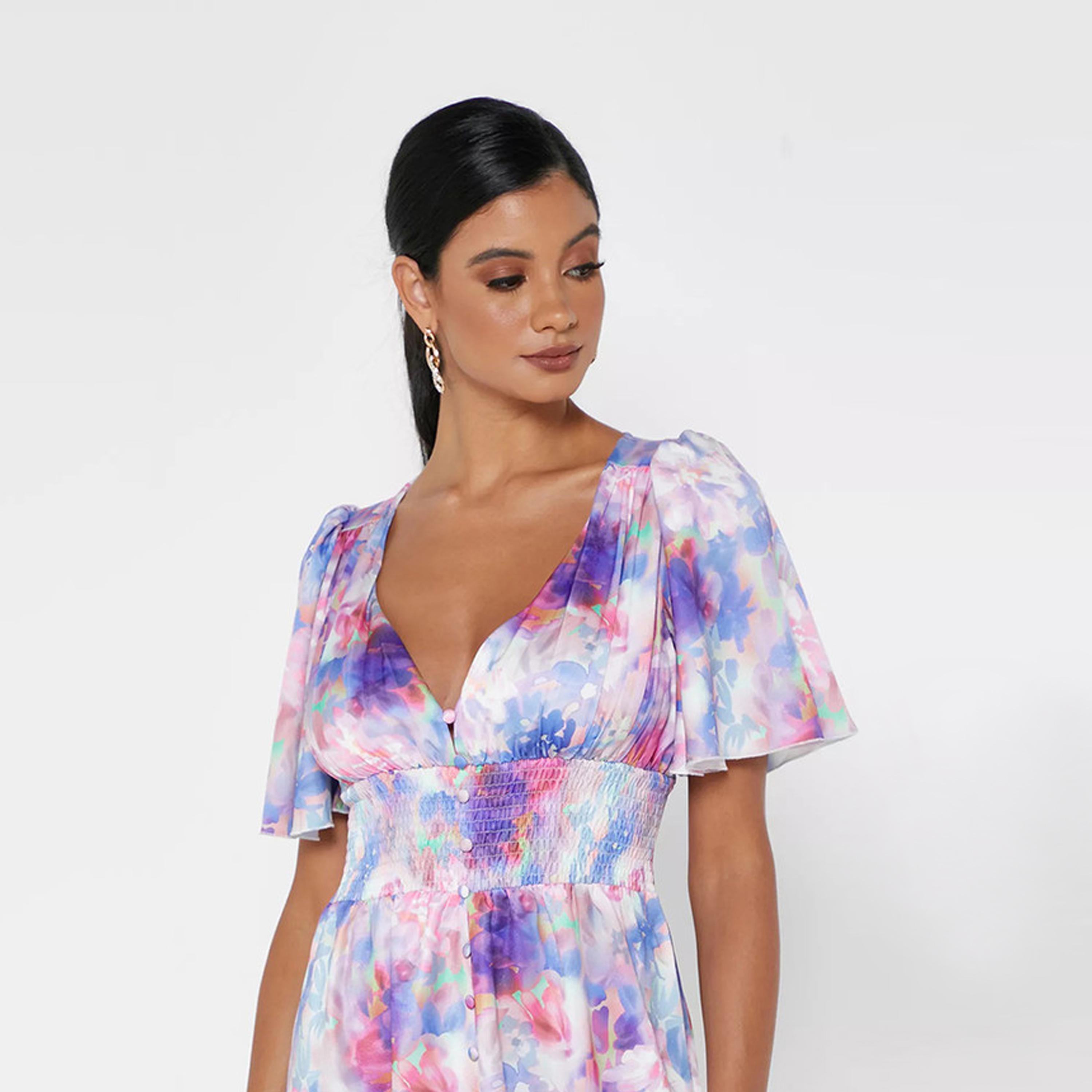 Little Mistress Multicolour Floral Slit Maxi Dress-women-clothing-dresses-image-2