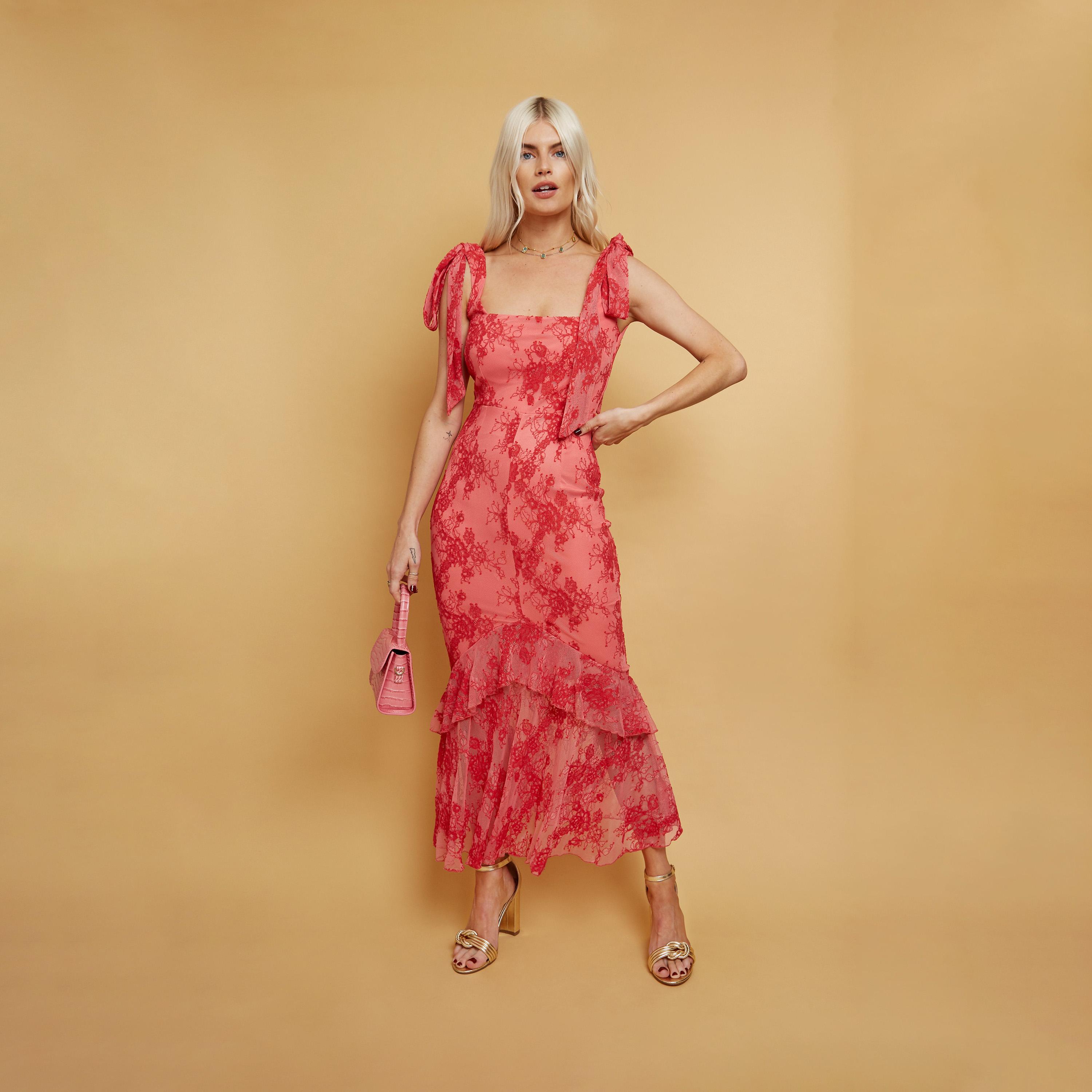 ليتل مسترس- فستان ماكسي دانتيل شكل A ياقة مربعة-women-clothing-dresses-image-1