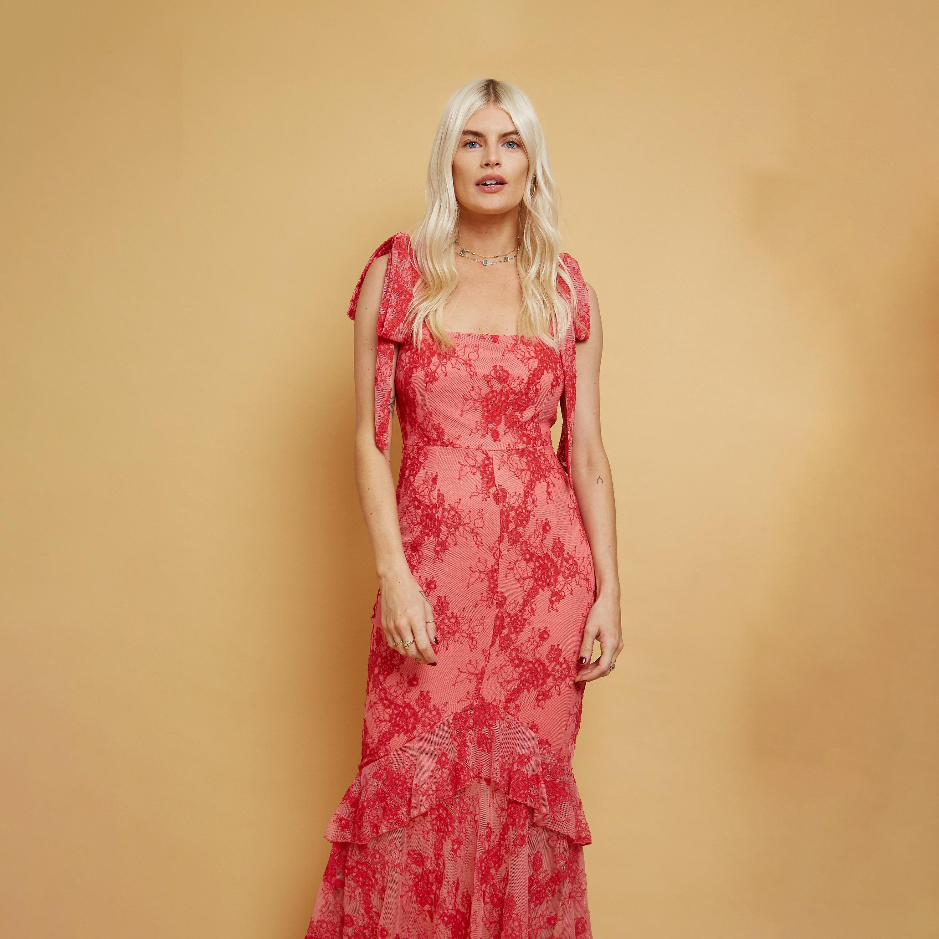Little Mistress Lace Square Neck A-line Maxi Dress-women-clothing-dresses-image-2