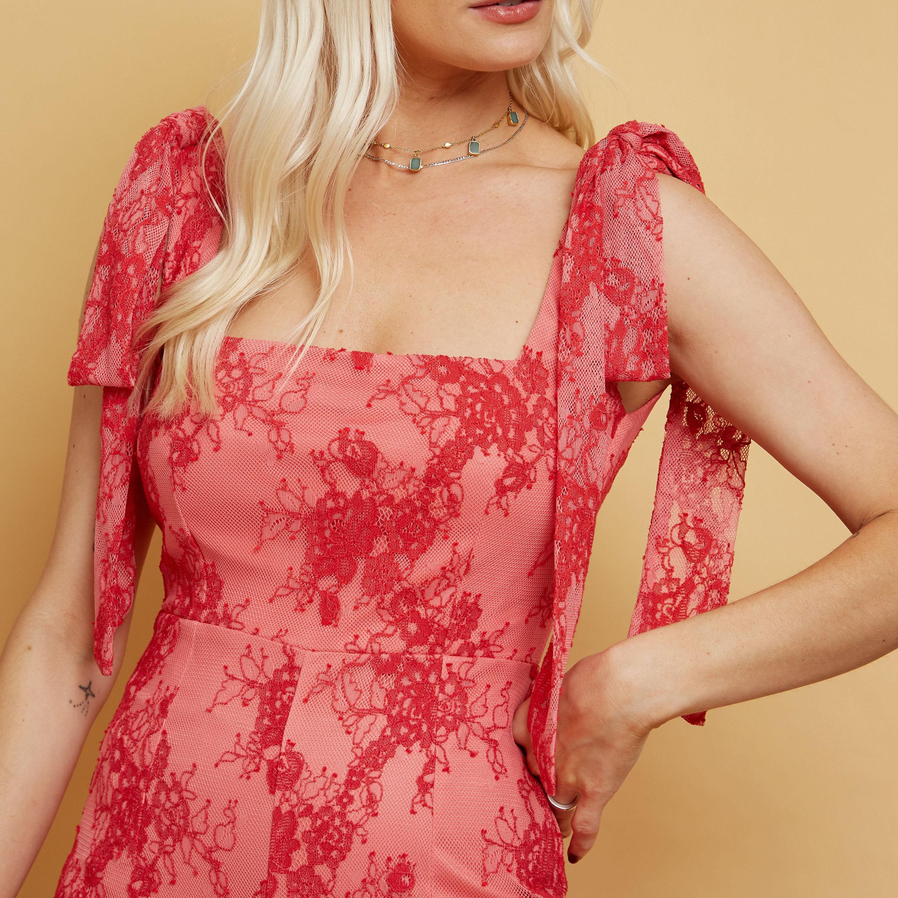 Little Mistress Lace Square Neck A-line Maxi Dress-women-clothing-dresses-image-3