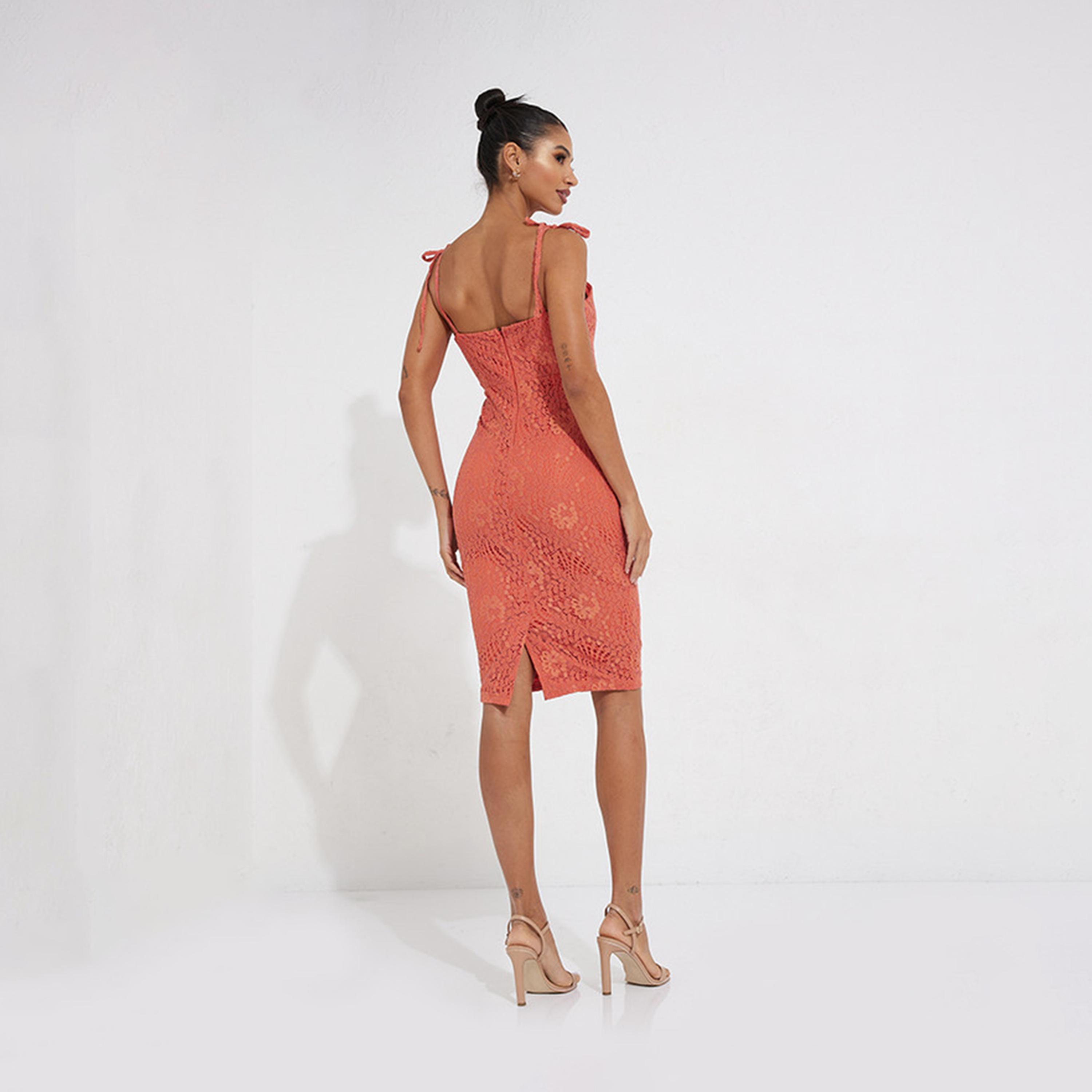 Little Mistress Lace Square Neck Bodycon Knee Length Dress-women-clothing-dresses-image-3