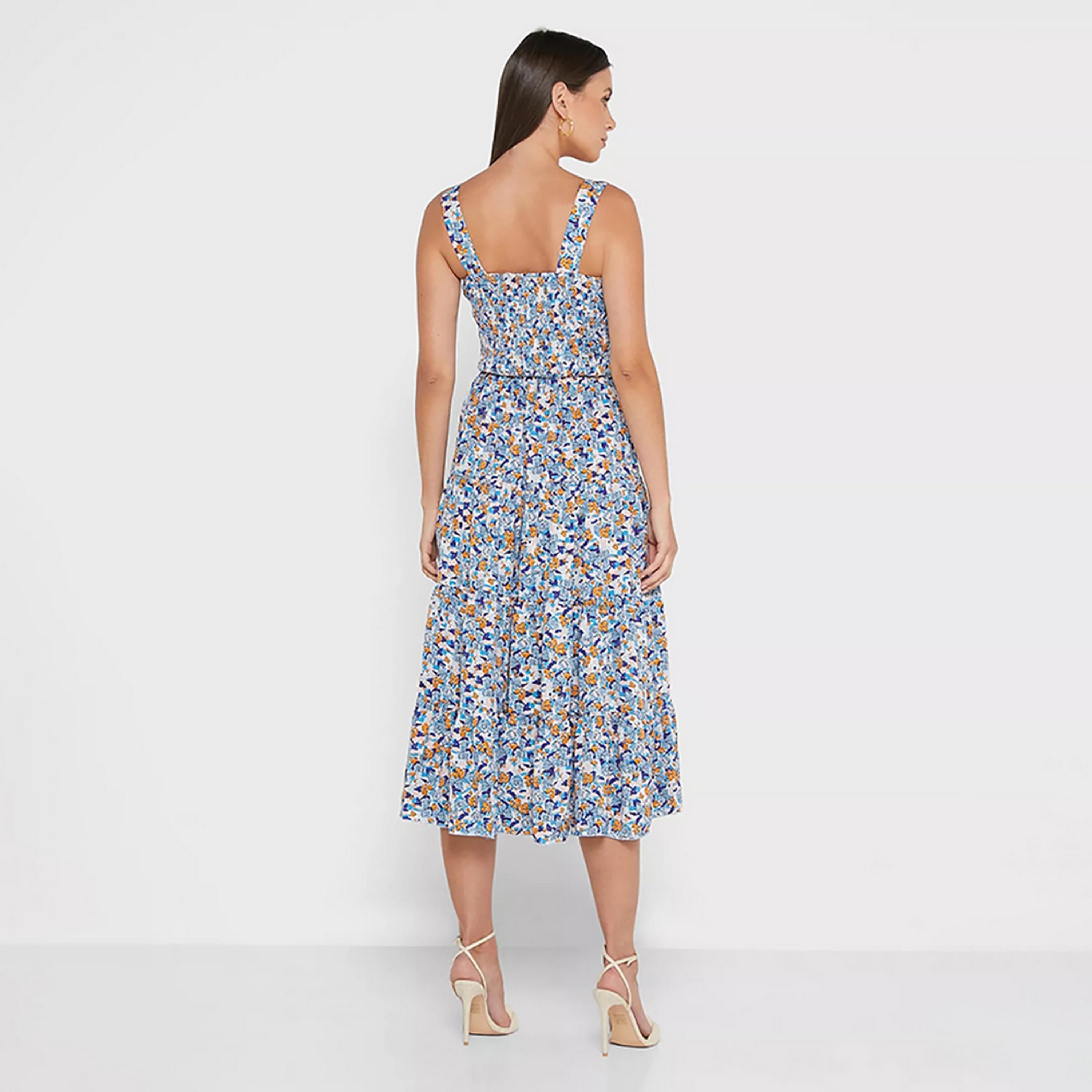 Little Mistress Multicolour Floral Fit and Flared Midi Women's Dress-women-clothing-dresses-image-3