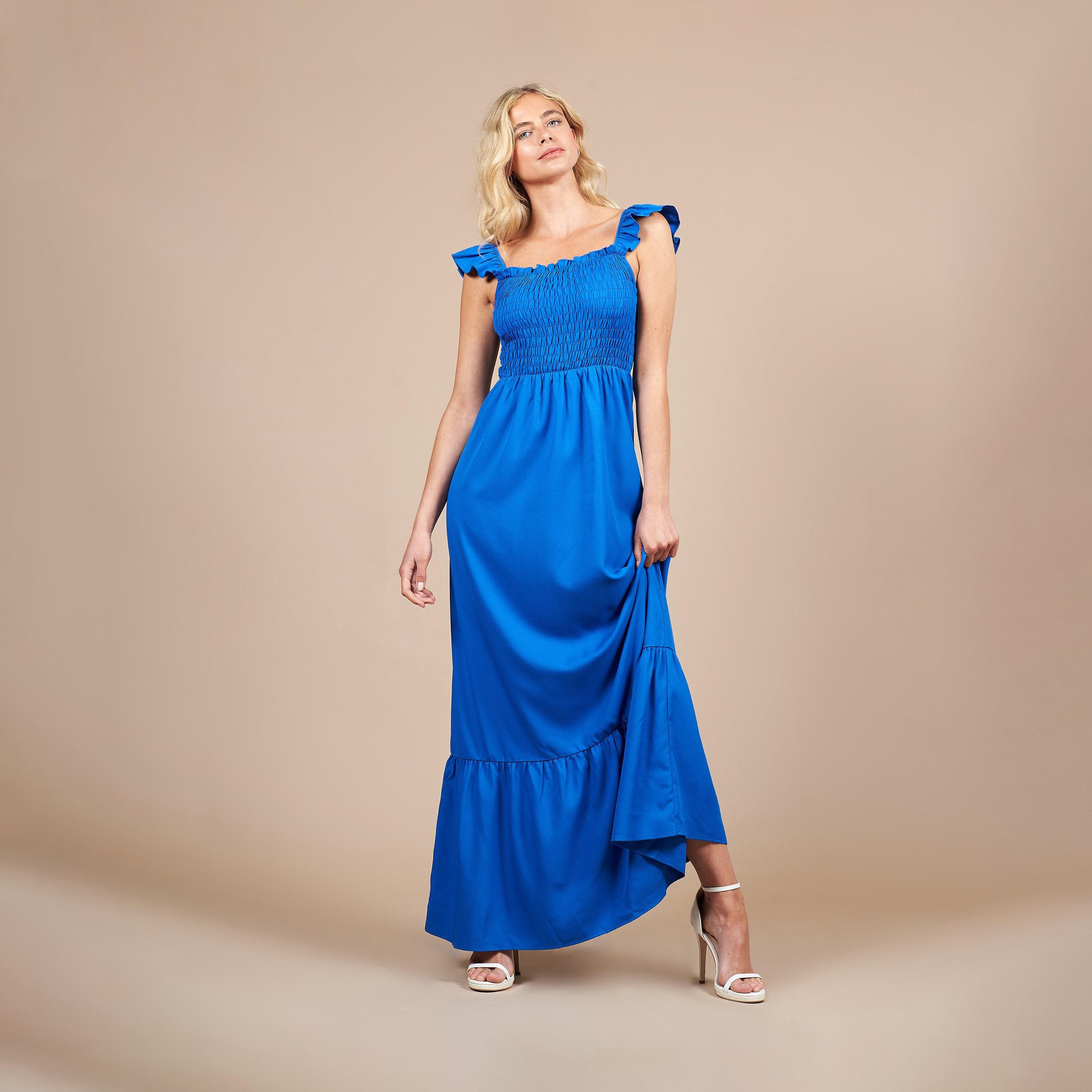Little Mistress Textured Square Neck A-line Maxi Dress-women-clothing-dresses-image-1