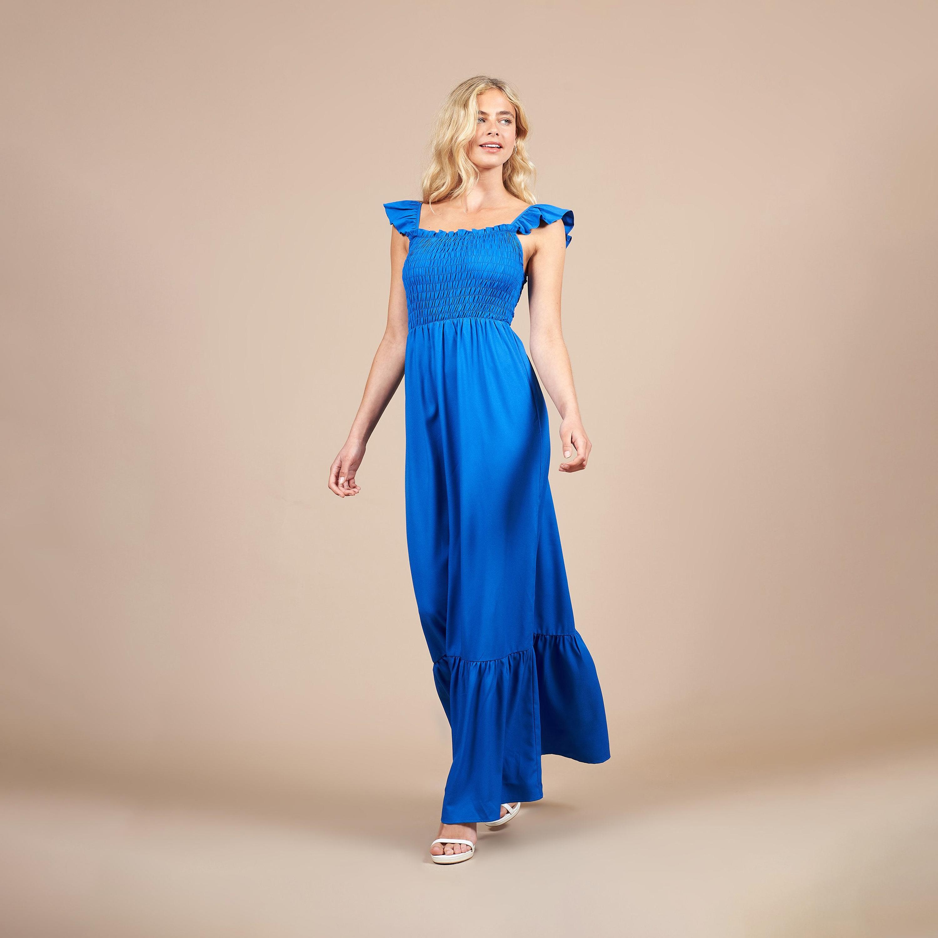 Little Mistress Textured Square Neck A-line Maxi Dress-women-clothing-dresses-image-2