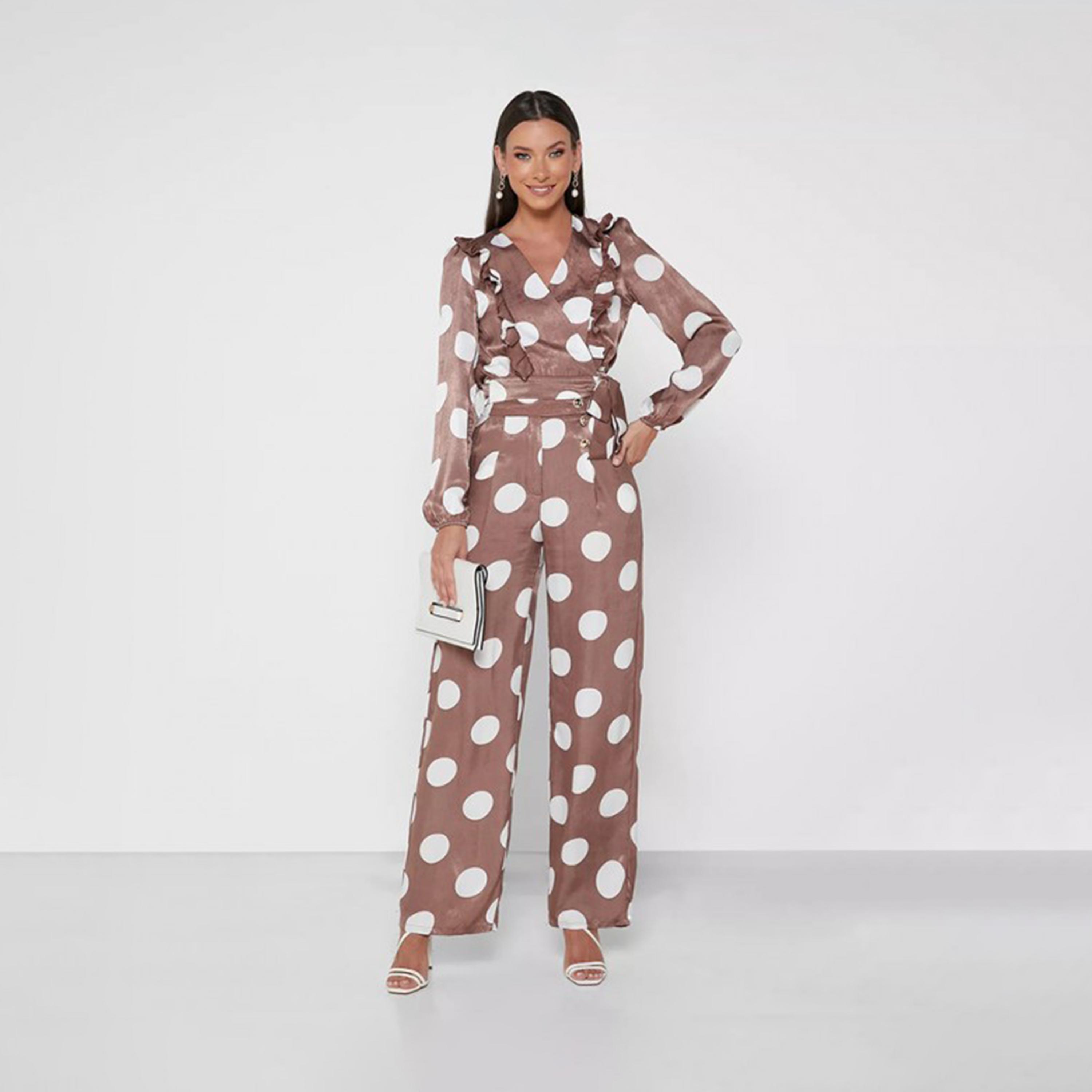 Little Mistress Printed High-Rise Buttoned Trousers-women-clothing-bottoms-trousers-image-1