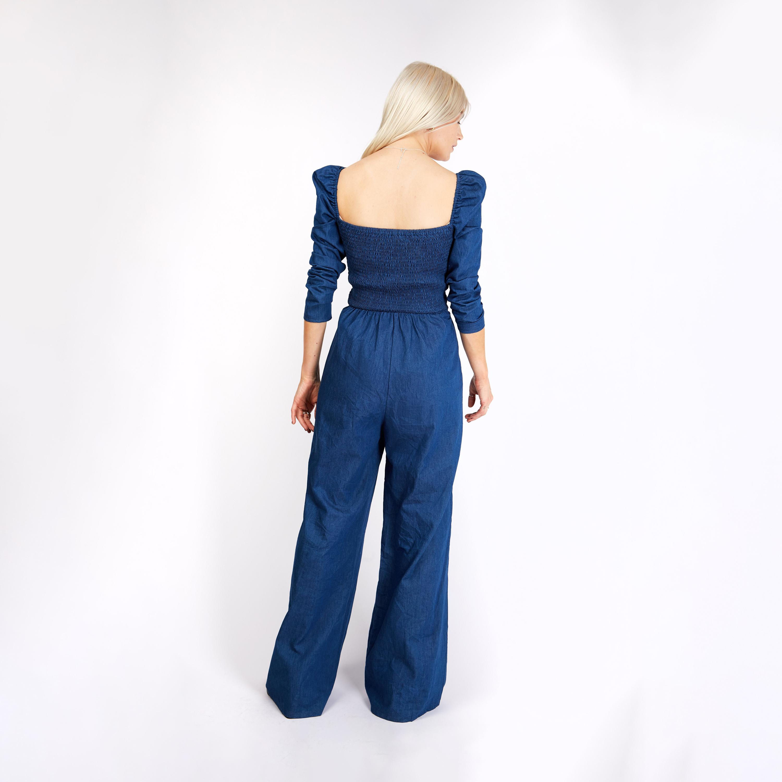 Little Mistress Square Neck Jumpsuit with Puff Sleeves-women-clothing-jumpsuits-image-3