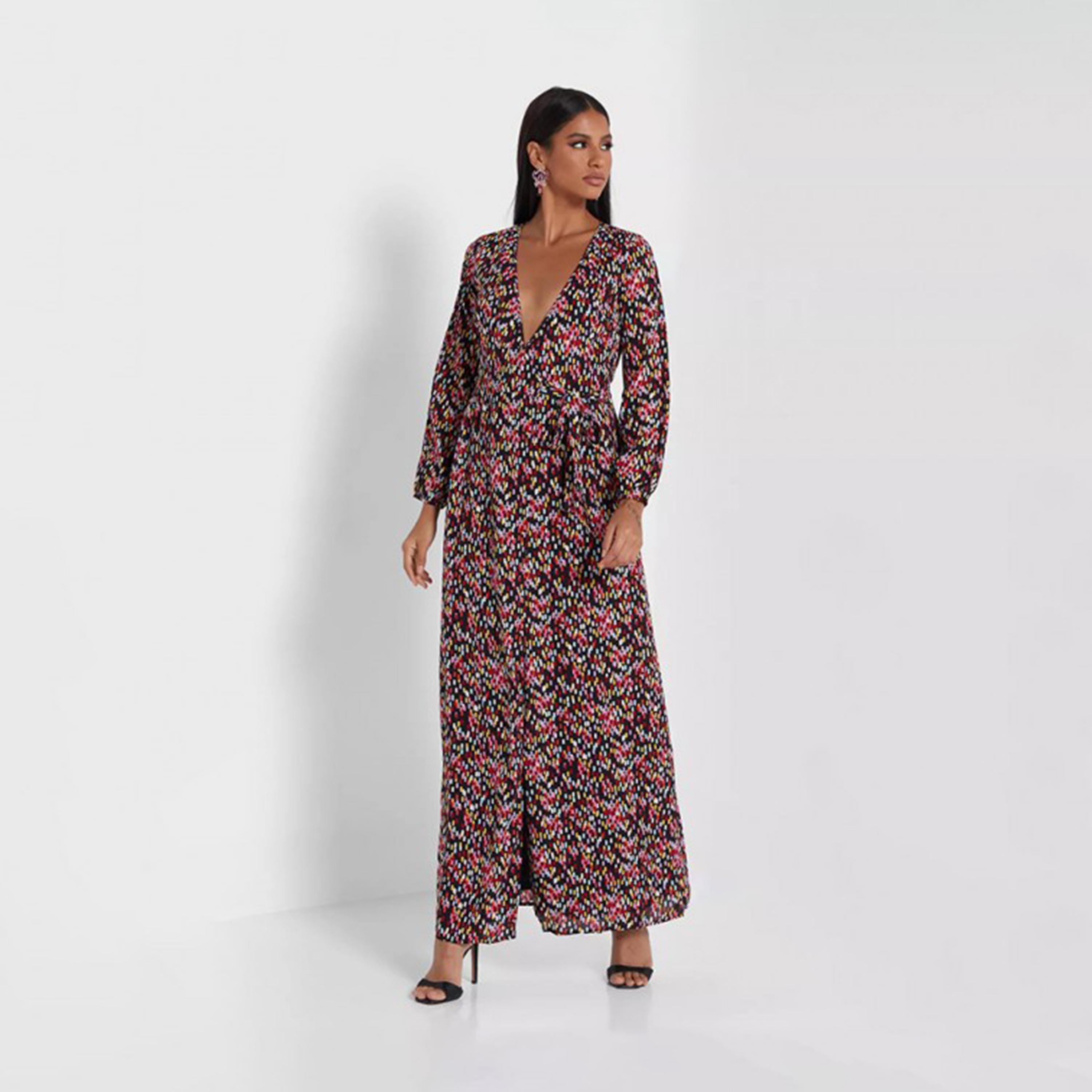 فستان ماكسي بفتحة بلون اسود من ليتل ميسترس -women-clothing-dresses-image-1