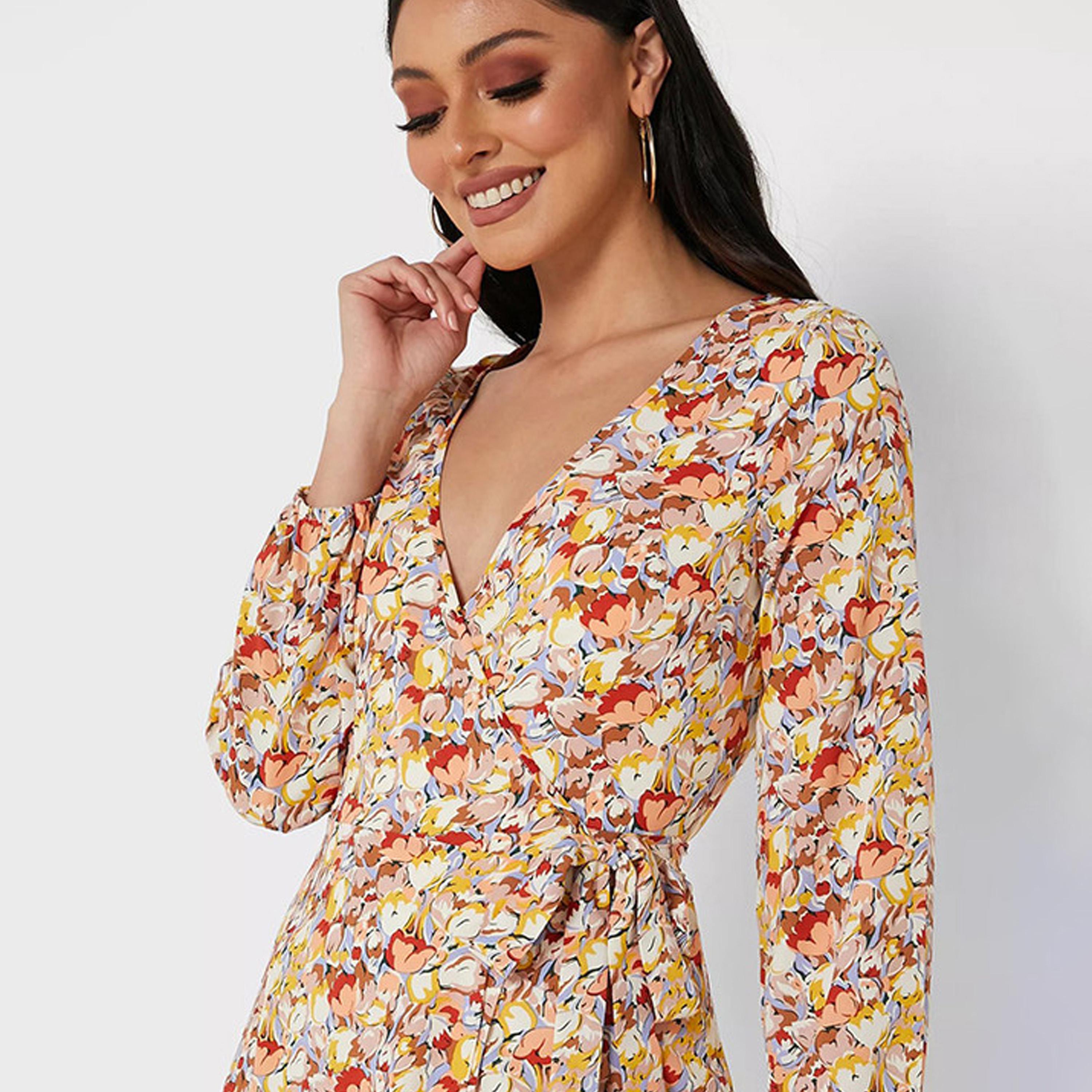 Little Mistress Multicolour Floral Wrap Maxi Dress-women-clothing-dresses-image-2