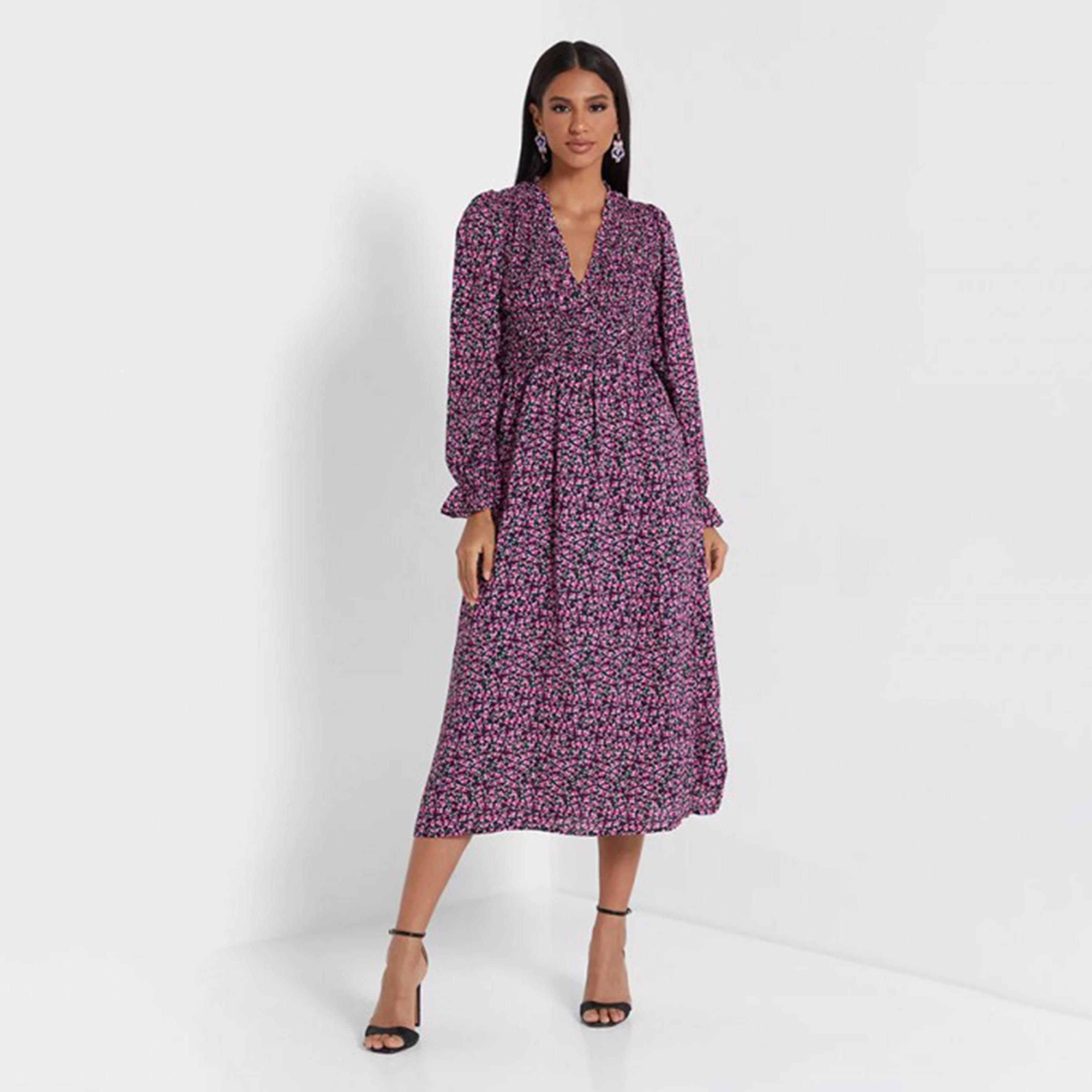 فستان ميدي بلون أرجواني من ليتل ميسترس -women-clothing-dresses-image-1