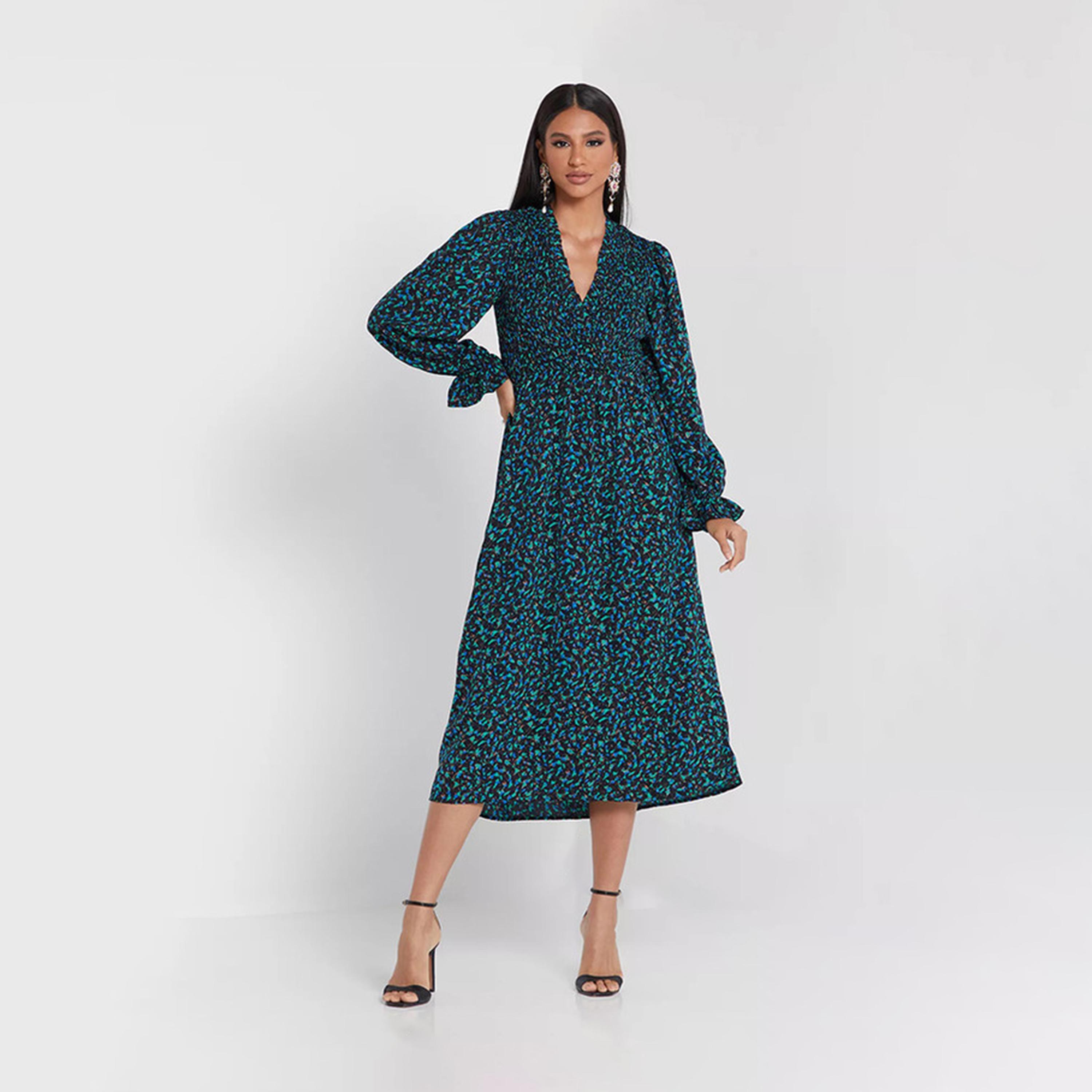 فستان ميدي بلون اخضر من ليتل ميسترس -women-clothing-dresses-image-1