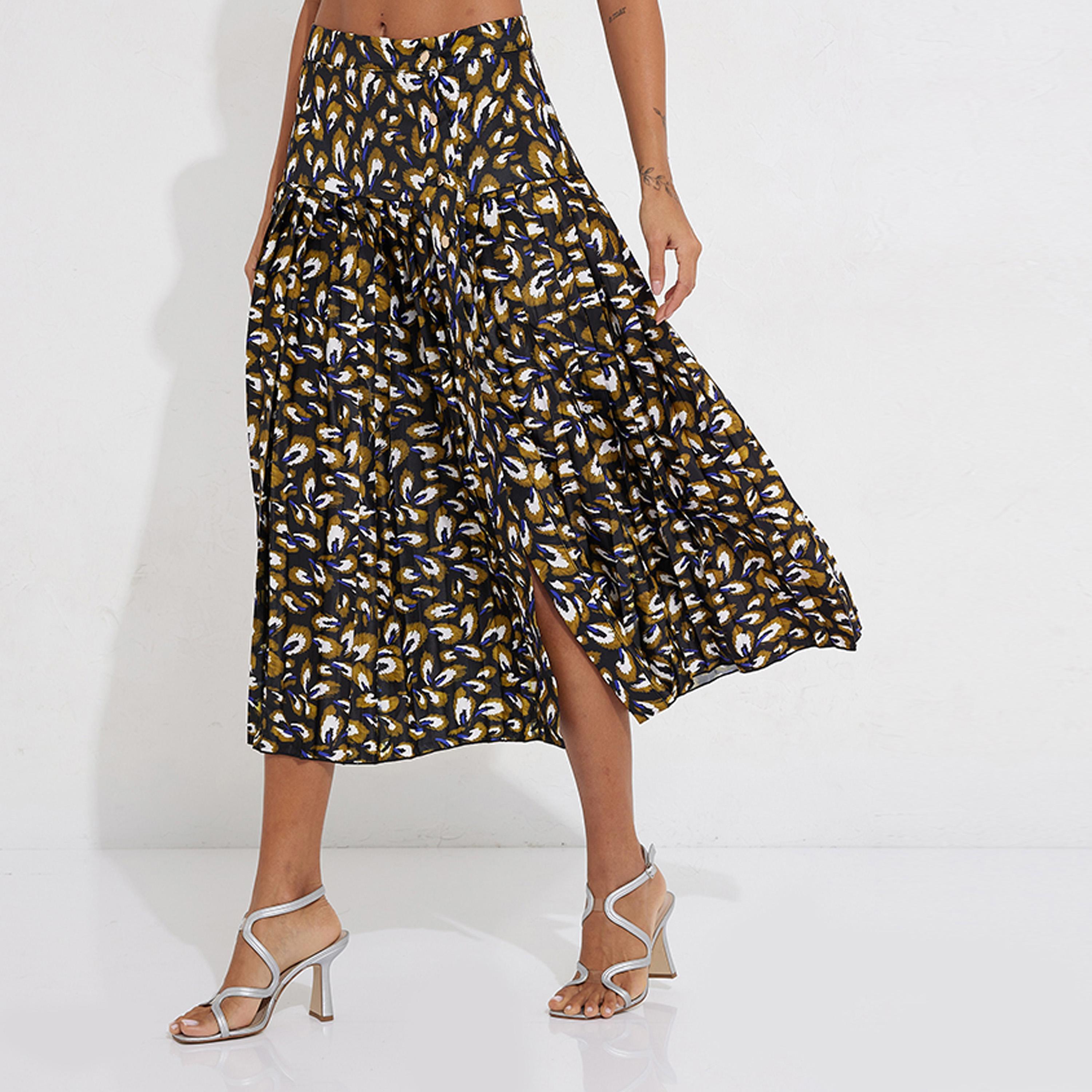 ليتل مسترس- تنورة ثنيات بفتحة متوسط الطول-women-clothing-skirts-image-1