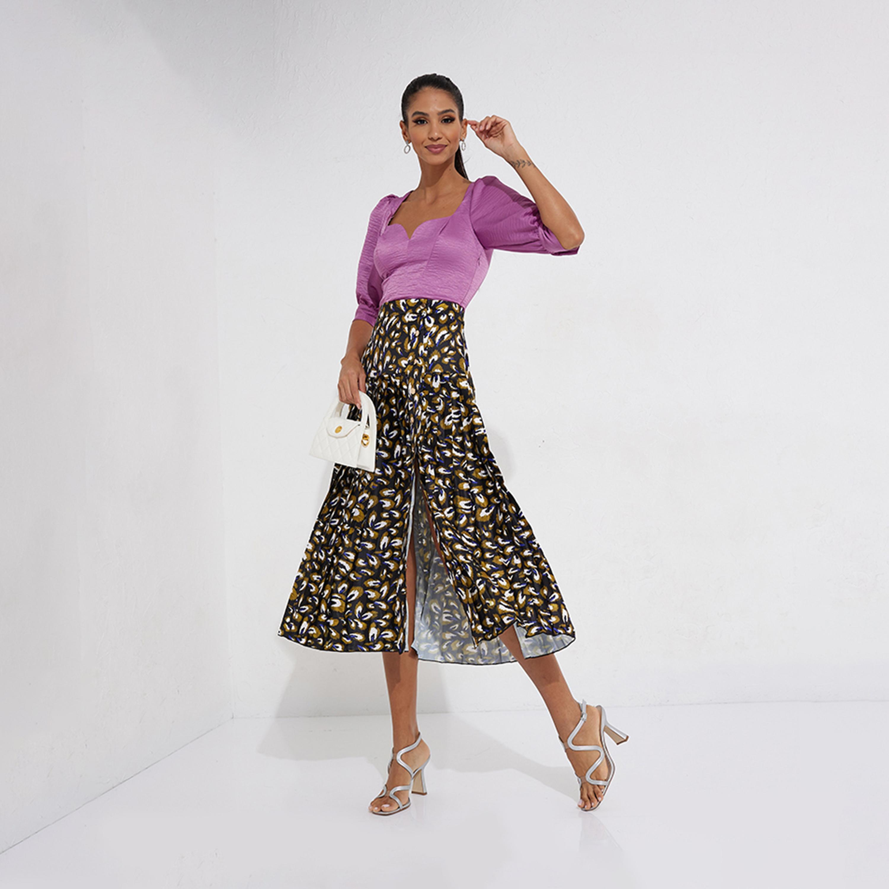 ليتل مسترس- تنورة ثنيات بفتحة متوسط الطول-women-clothing-skirts-image-2