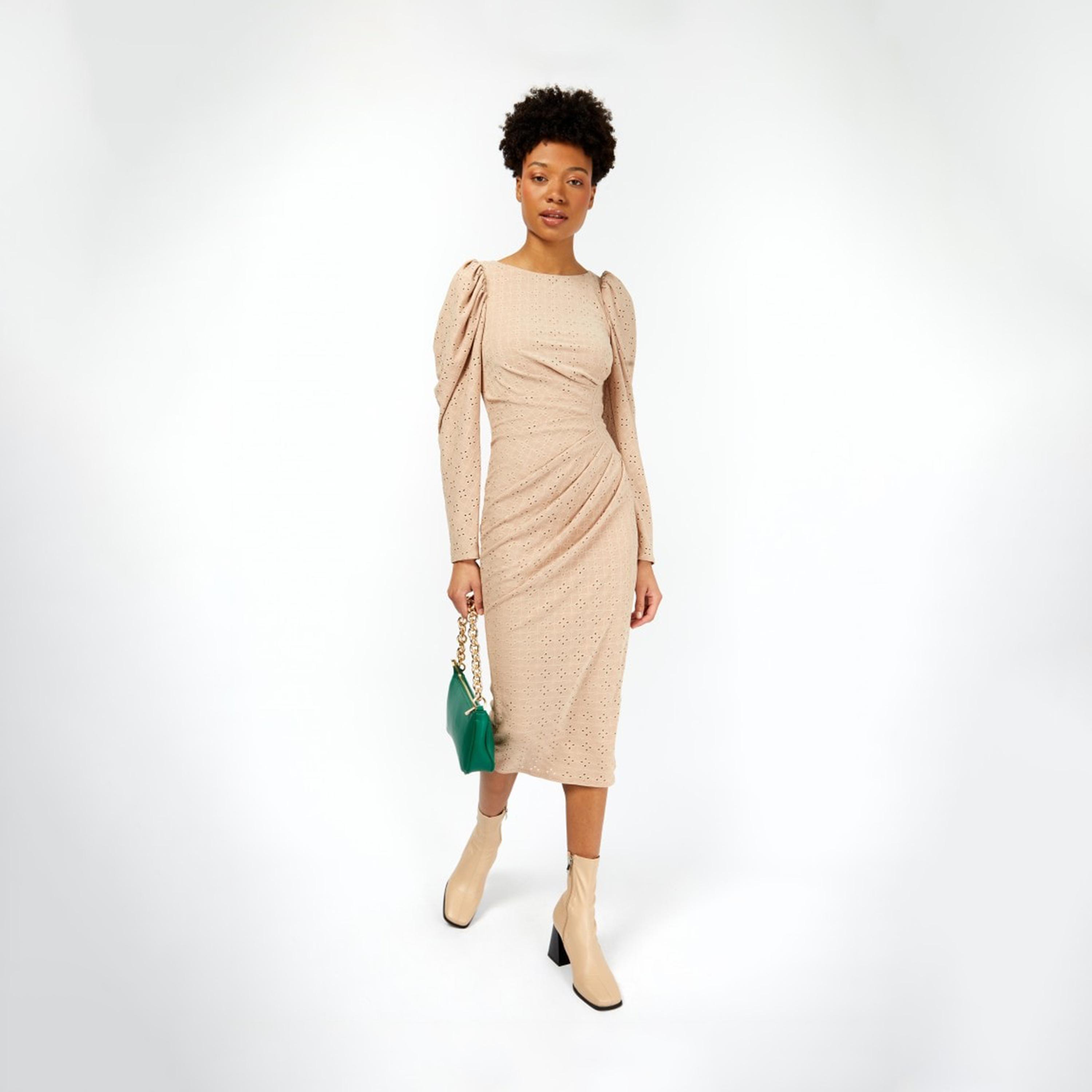 ليتل مسترس- فستان ضيق أكمام منفوخة متوسط الطول-women-clothing-dresses-image-1
