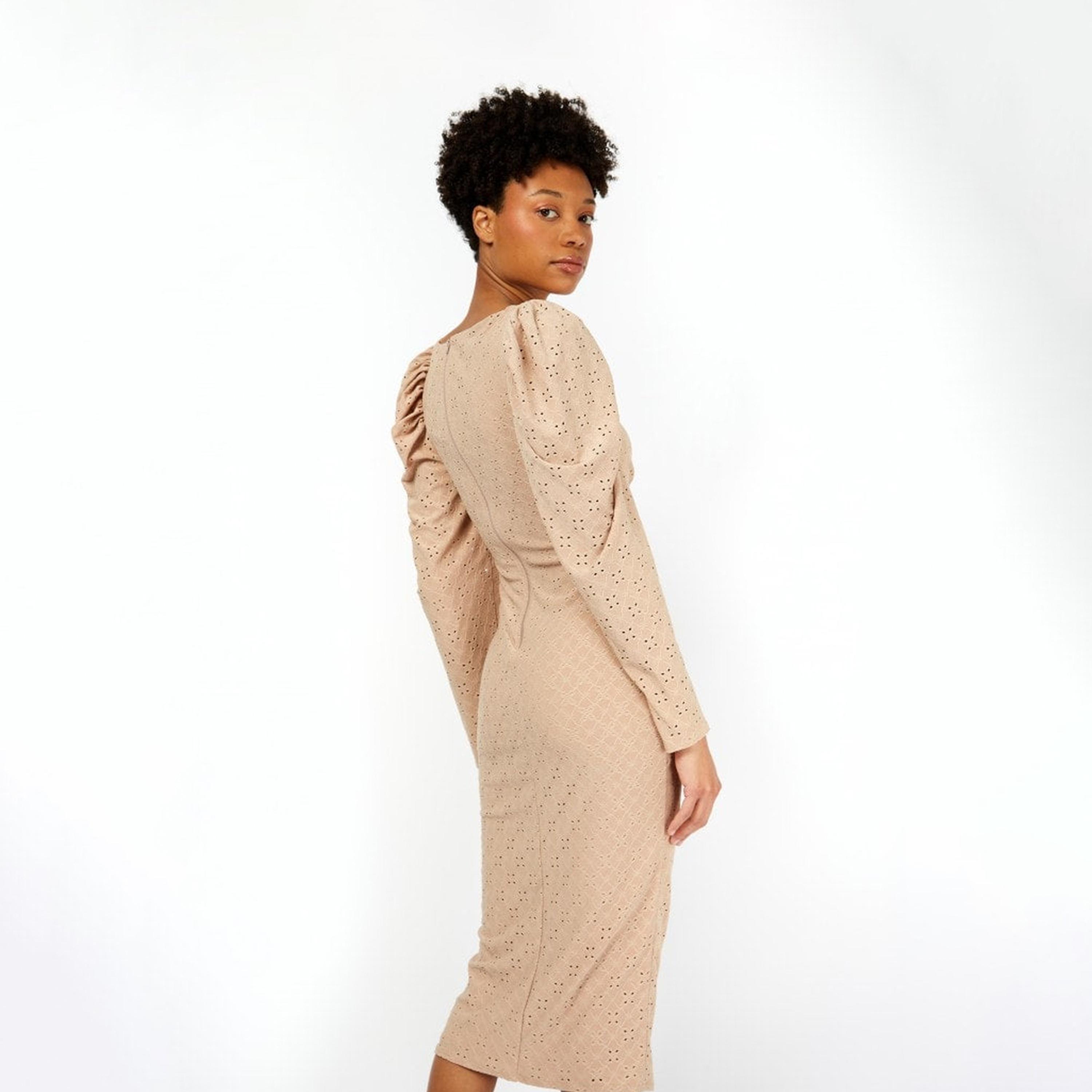 ليتل مسترس- فستان ضيق أكمام منفوخة متوسط الطول-women-clothing-dresses-image-3