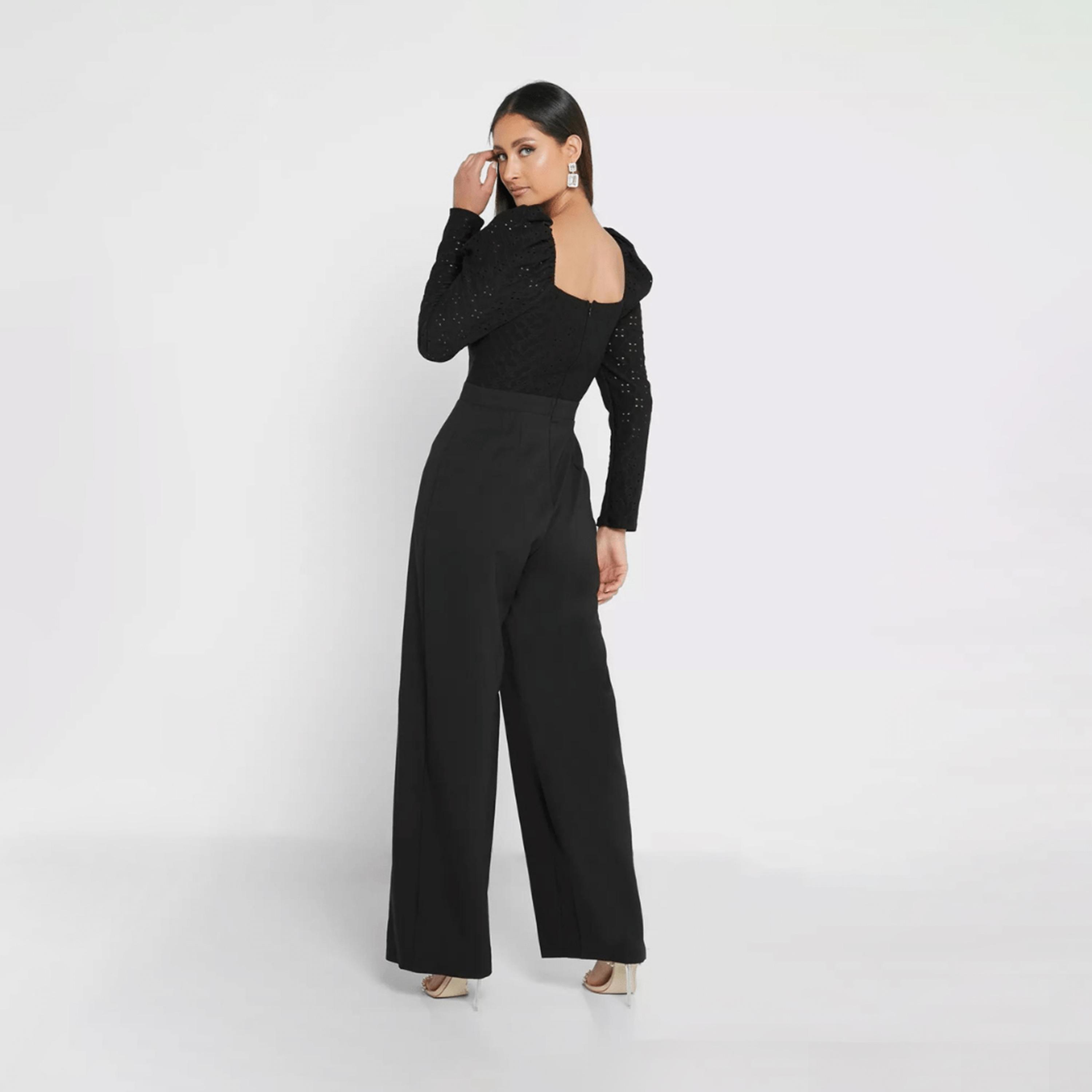 ليتل مسترس- جمبسوت ياقة مربعة أكمام منفوخة-women-clothing-jumpsuits-image-4