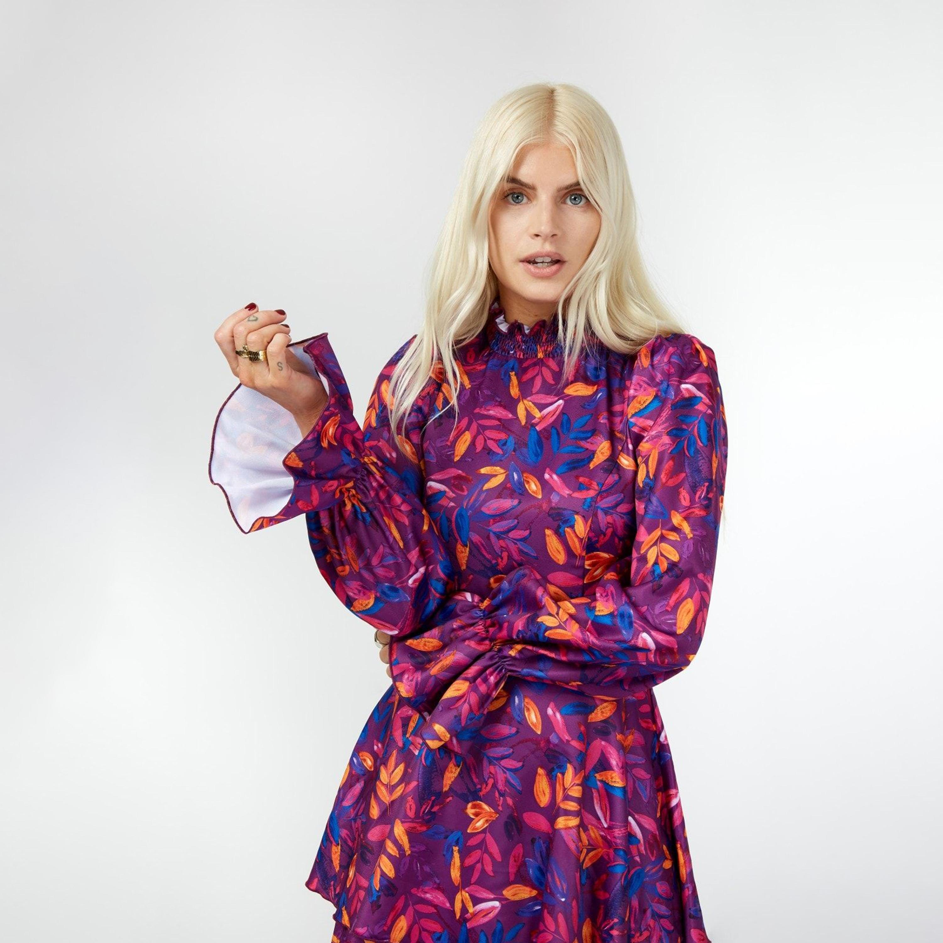 ليتل مسترس- فستان ماكسي طبقات تصميم منقوش أكمام طويلة-women-clothing-dresses-image-2