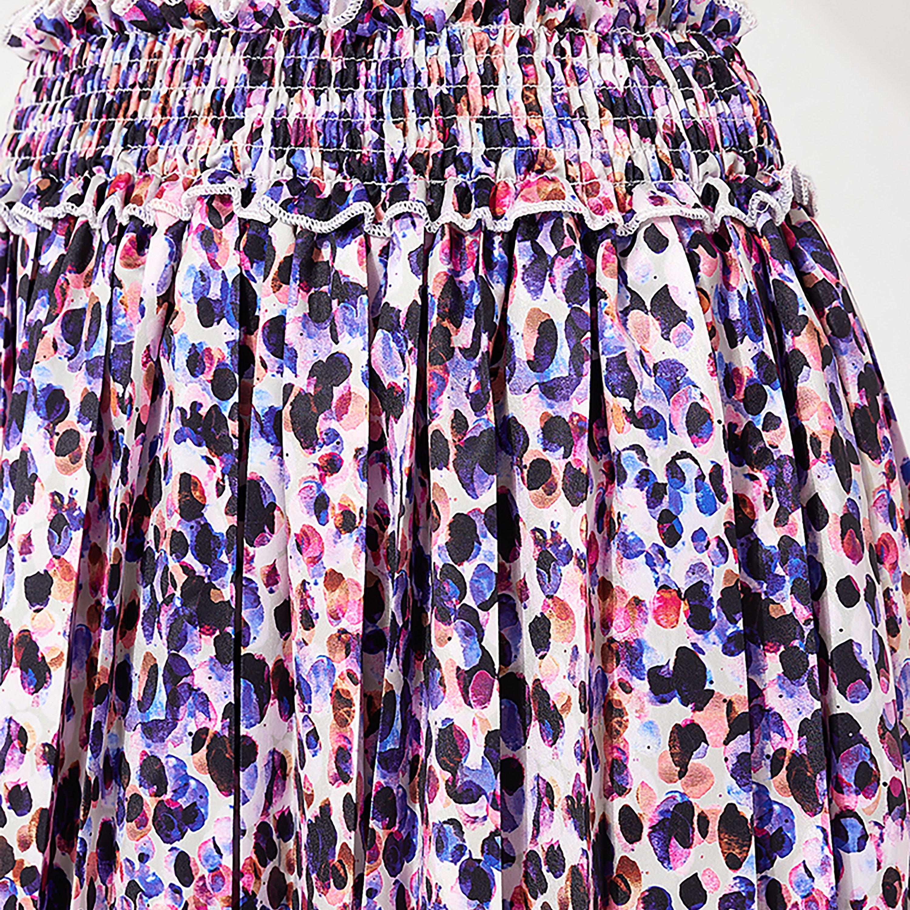 Little Mistress Multicolour Midi Women's Smocked Skirt-women-clothing-skirts-image-3