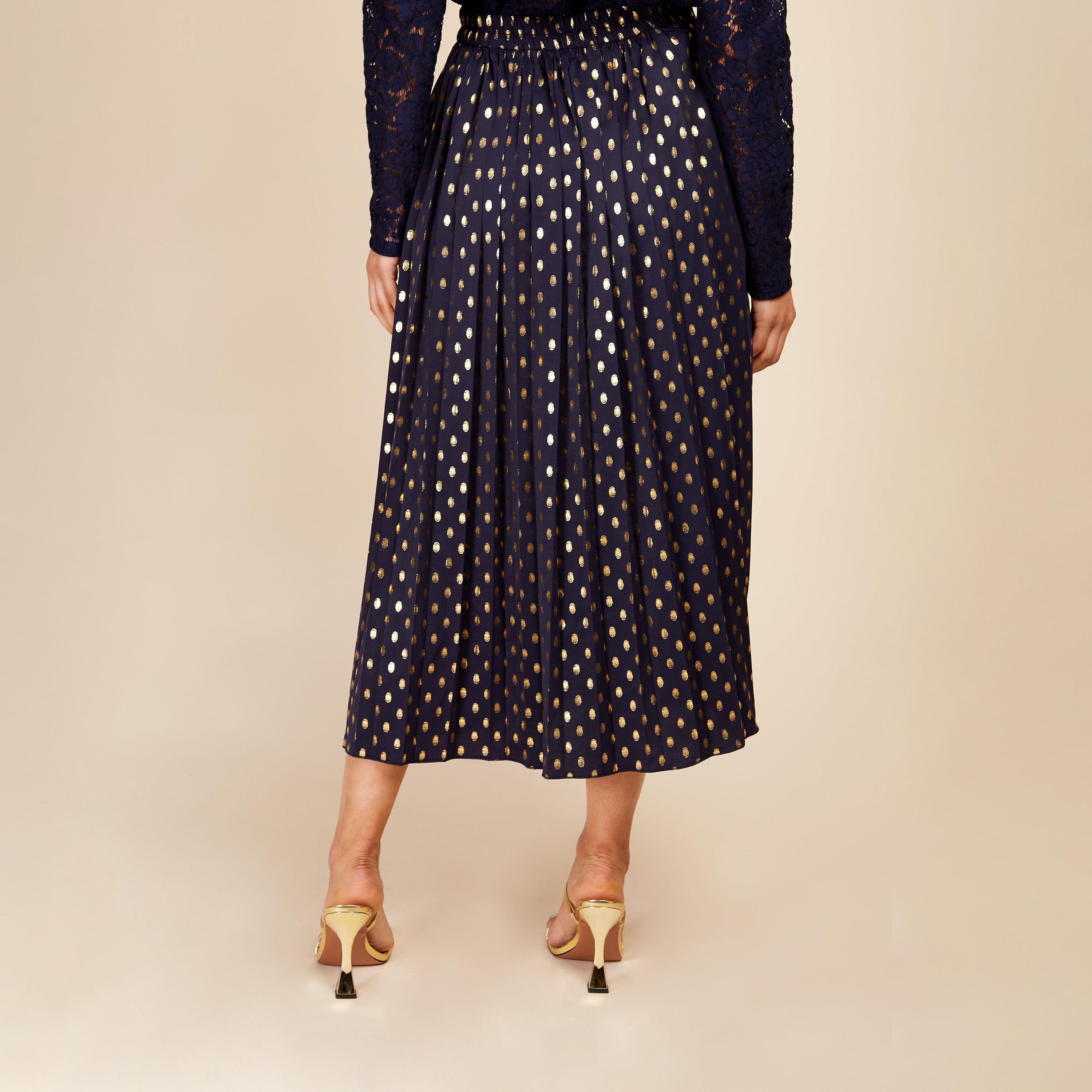 Little Mistress Pleated Maxi A-line Skirt -women-clothing-skirts-image-4