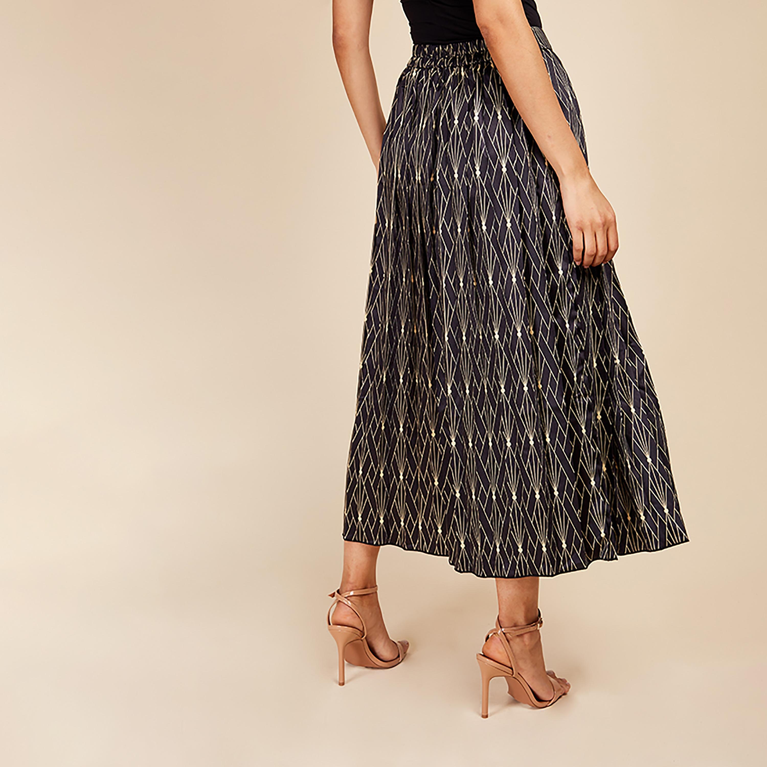 Little Mistress Black Midi Women's Pleated Skirt-women-clothing-skirts-image-4