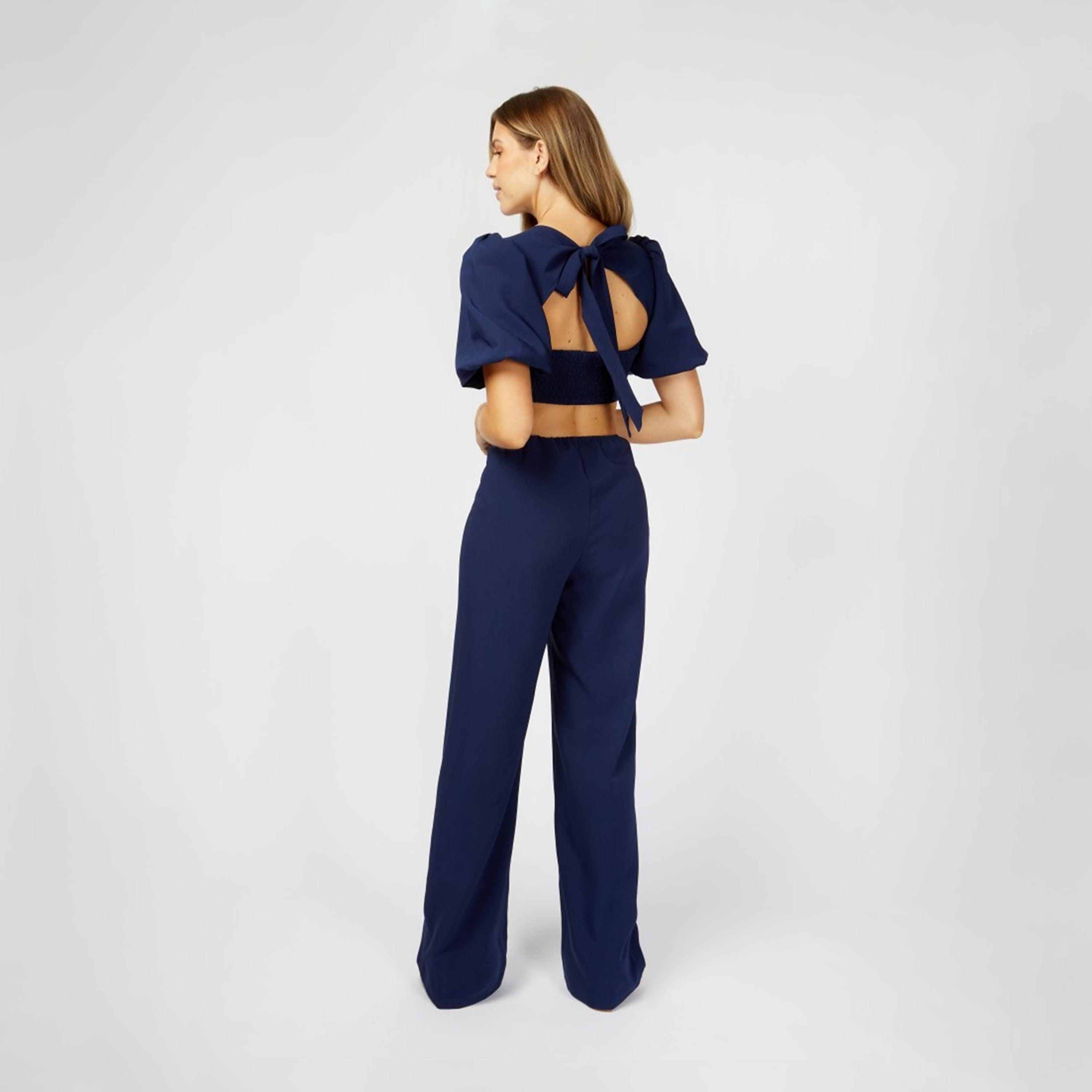 ليتل مسترس- جمبسوت ياقة مستديرة أكمام منفوخة-women-clothing-jumpsuits-image-2