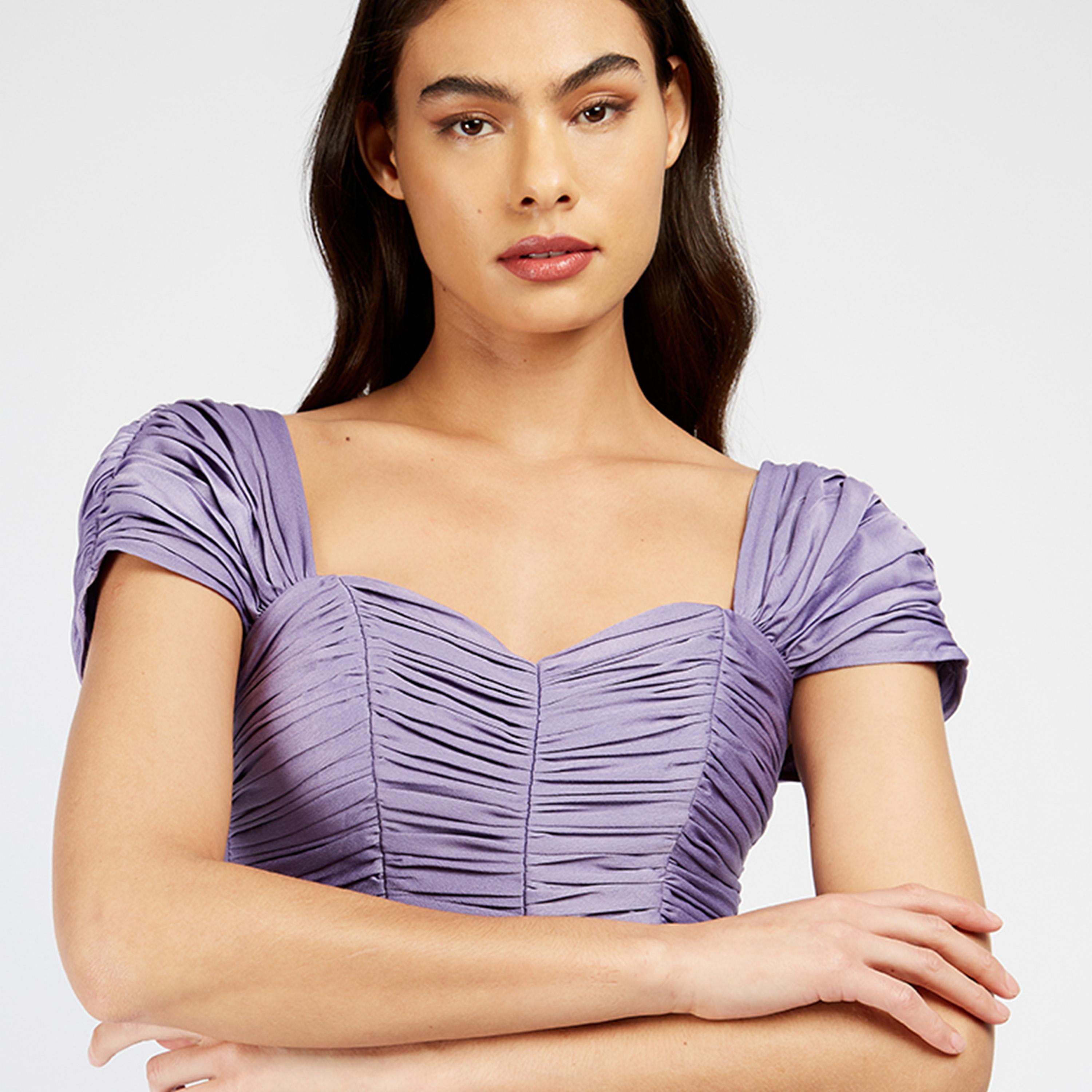 ليتل مسترس- فستان ثنيات متوسط الطول أكمام واسعة -women-clothing-dresses-image-2
