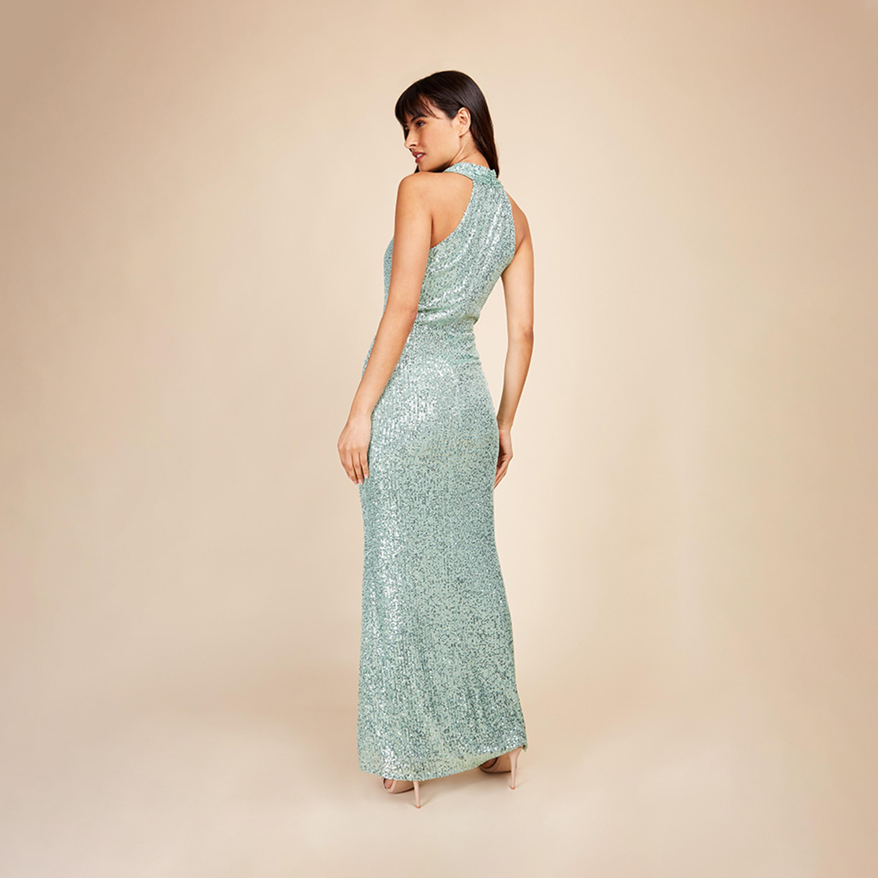 ليتل مسترس- فستان ماكسي ترتربشكل A شريط يربط حول الرقبة-women-clothing-dresses-image-3