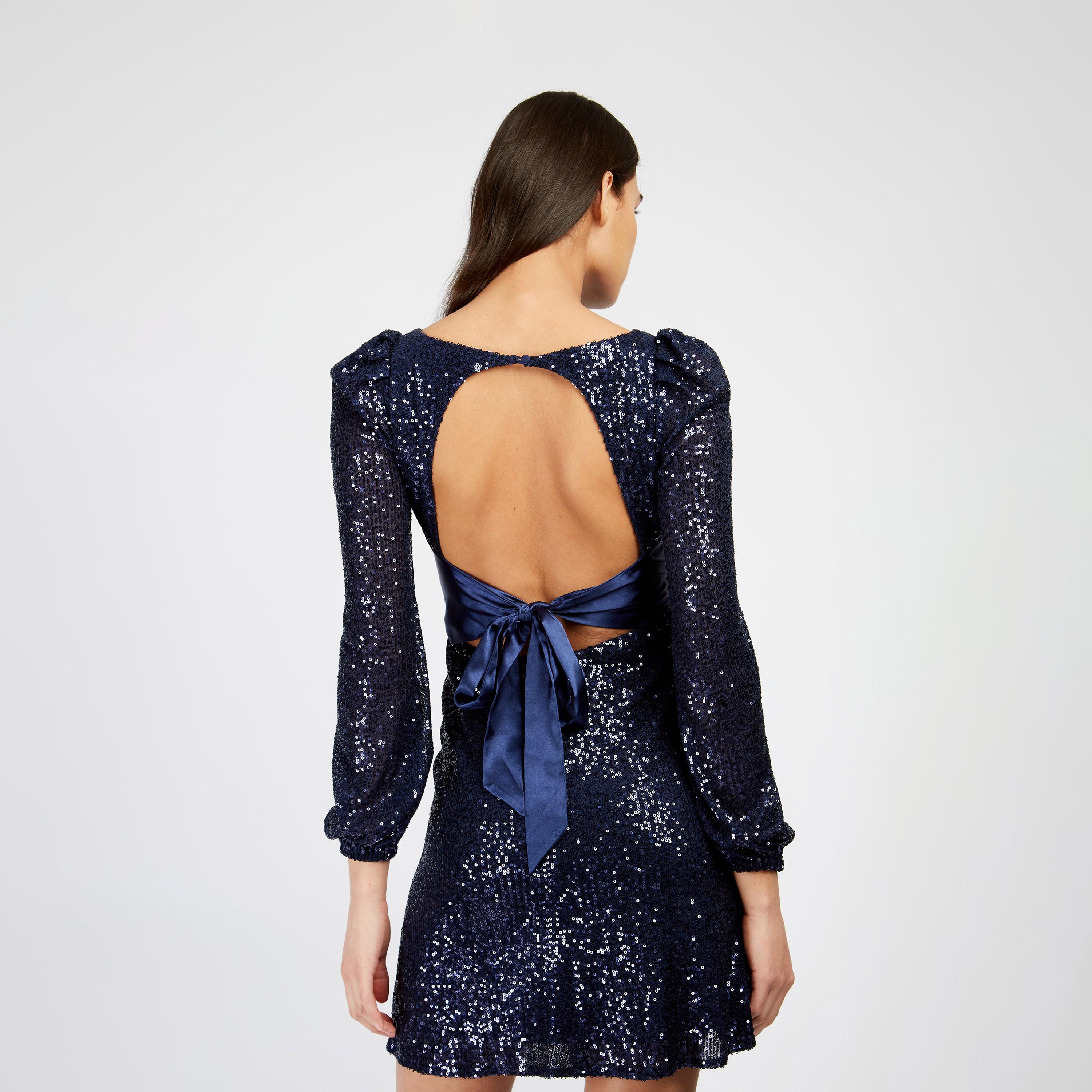 ليتل مسترس- فستان ميني ترترأكمام طويلة-women-clothing-dresses-image-3