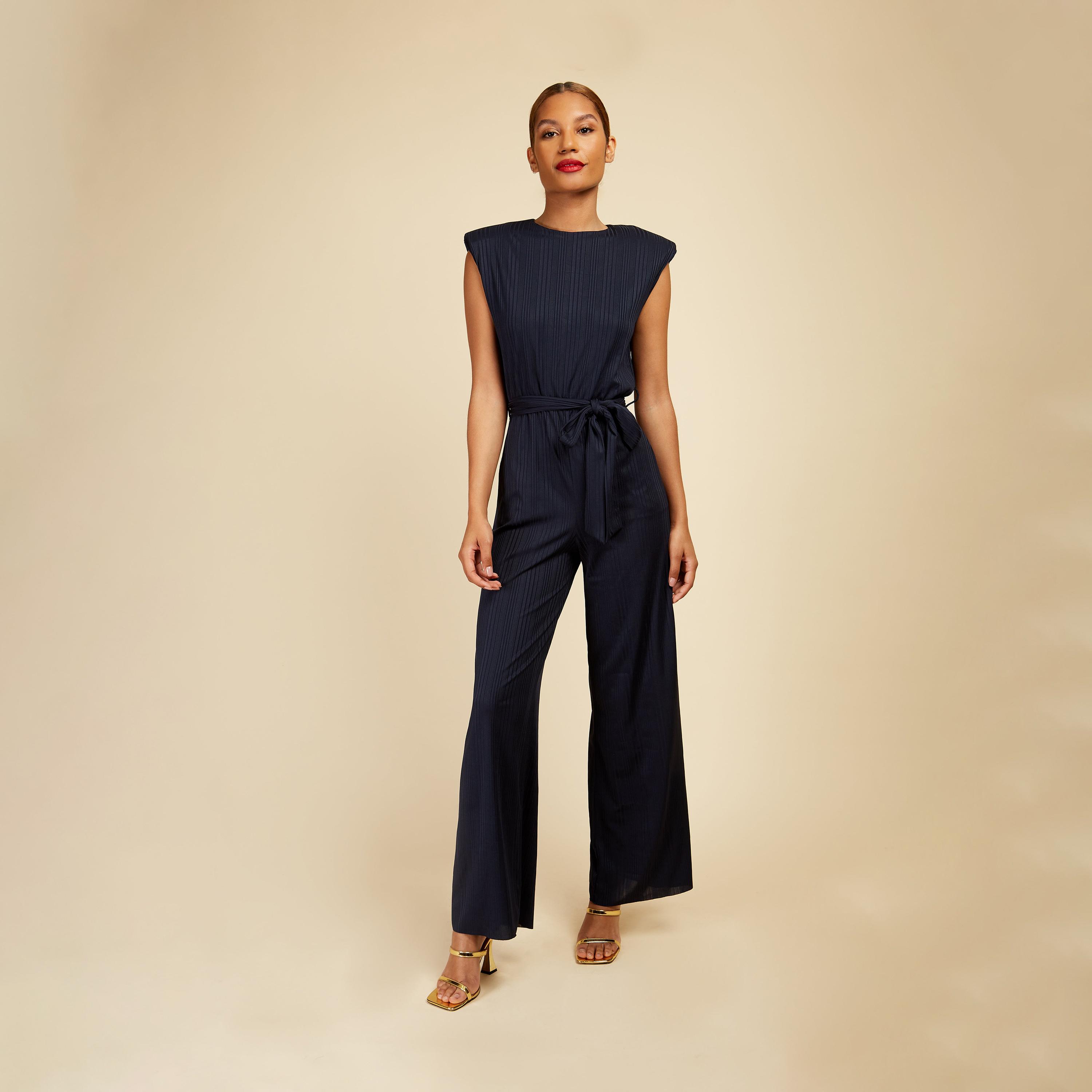 ليتل مسترس- جمبسوت ياقة دائرية بدون أكمام-women-clothing-jumpsuits-image-1