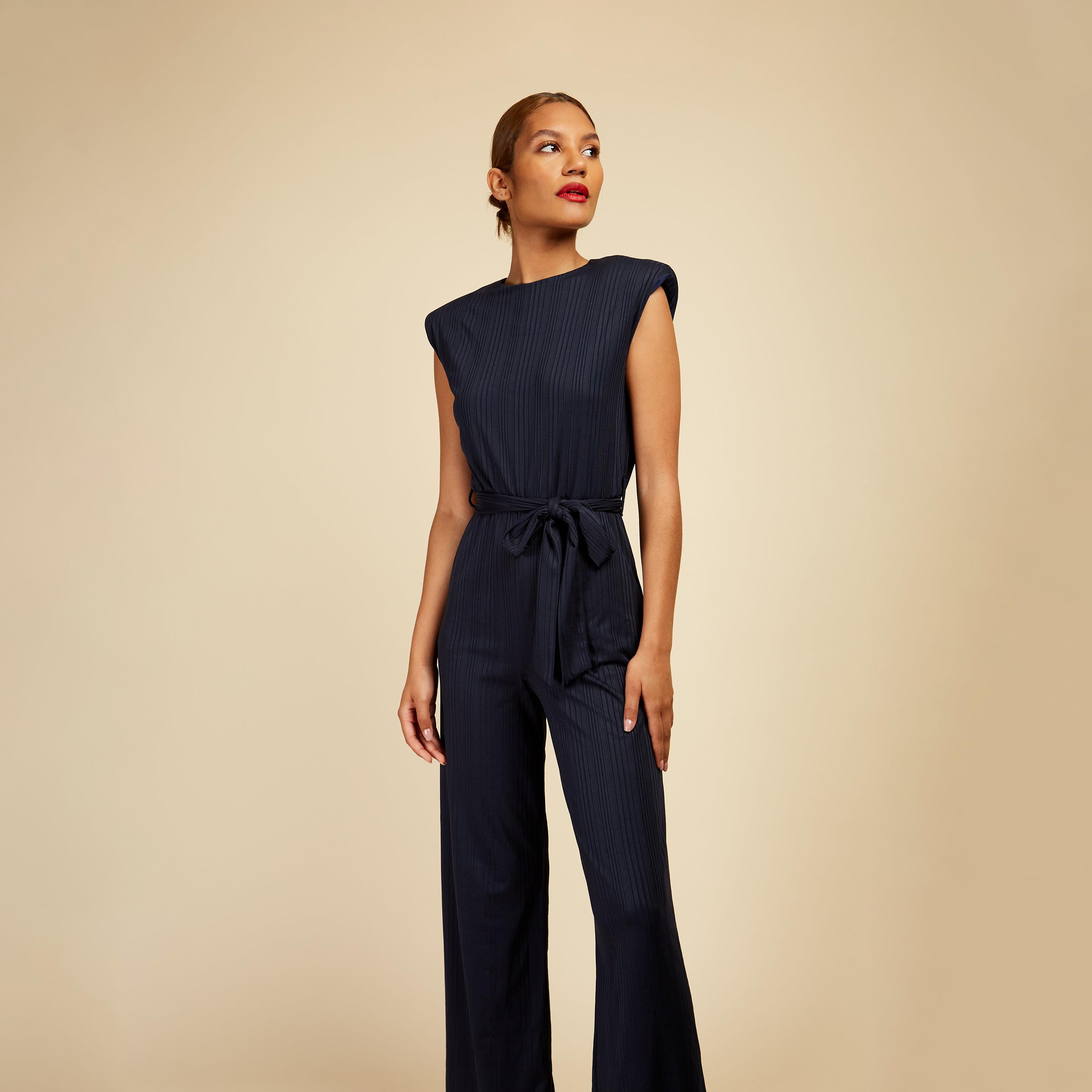 ليتل مسترس- جمبسوت ياقة دائرية بدون أكمام-women-clothing-jumpsuits-image-2