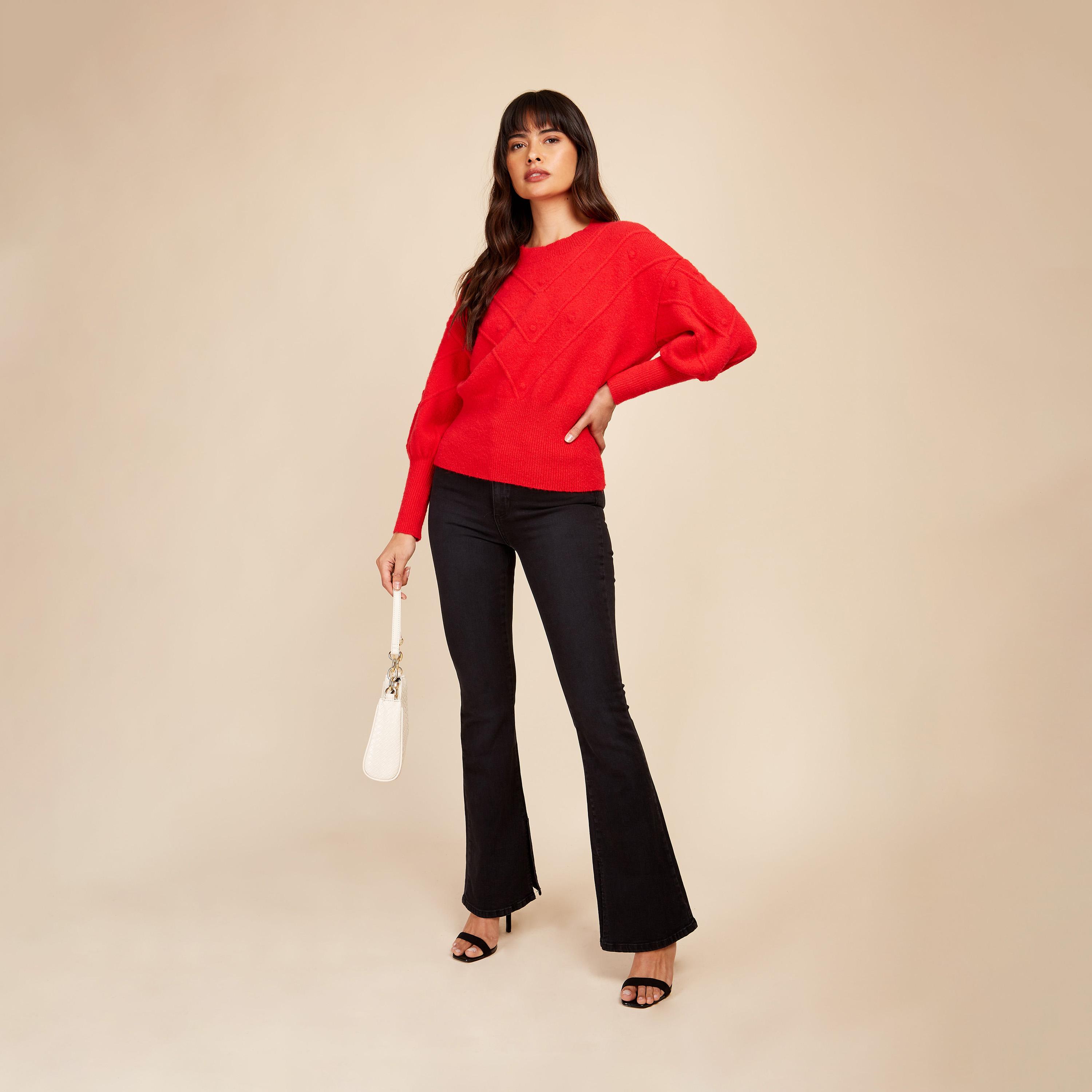 ليتل مسترس- سترة اكمام منسدلة ياقة مستديرة-women-clothing-cardigansandjumpers-jumpers-image-2