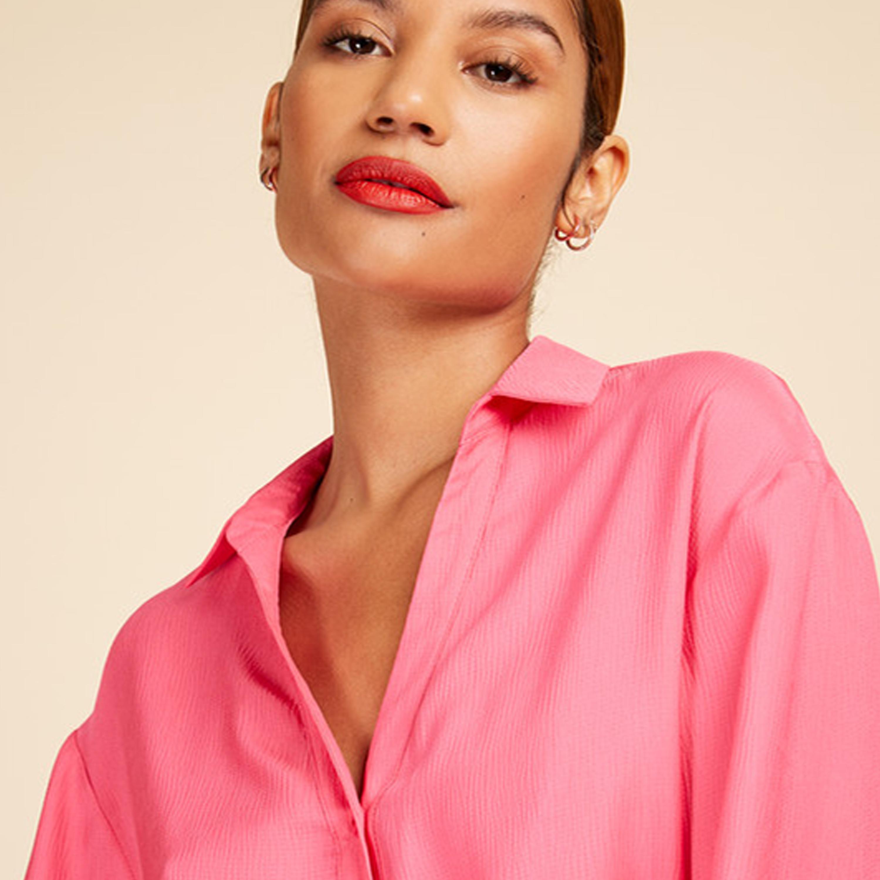 ليتل مسترس- بلوزة واسع اوفر سايزد بأزرار وأكمام منسدلة-women-clothing-shirtsandblouses-blouses-image-3