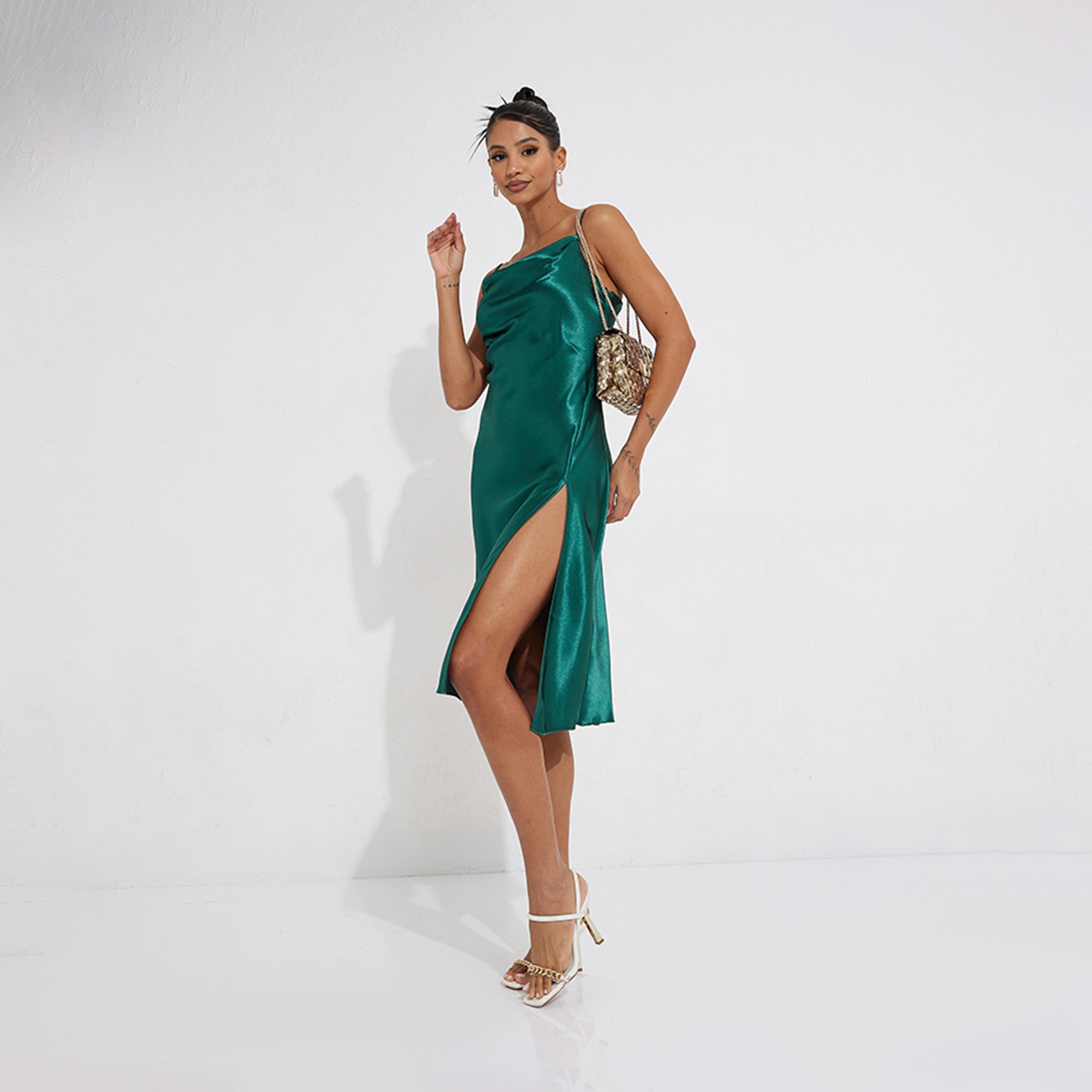 Little Mistress Satin Cowl Neck Slit Midi Dress-women-clothing-dresses-image-2