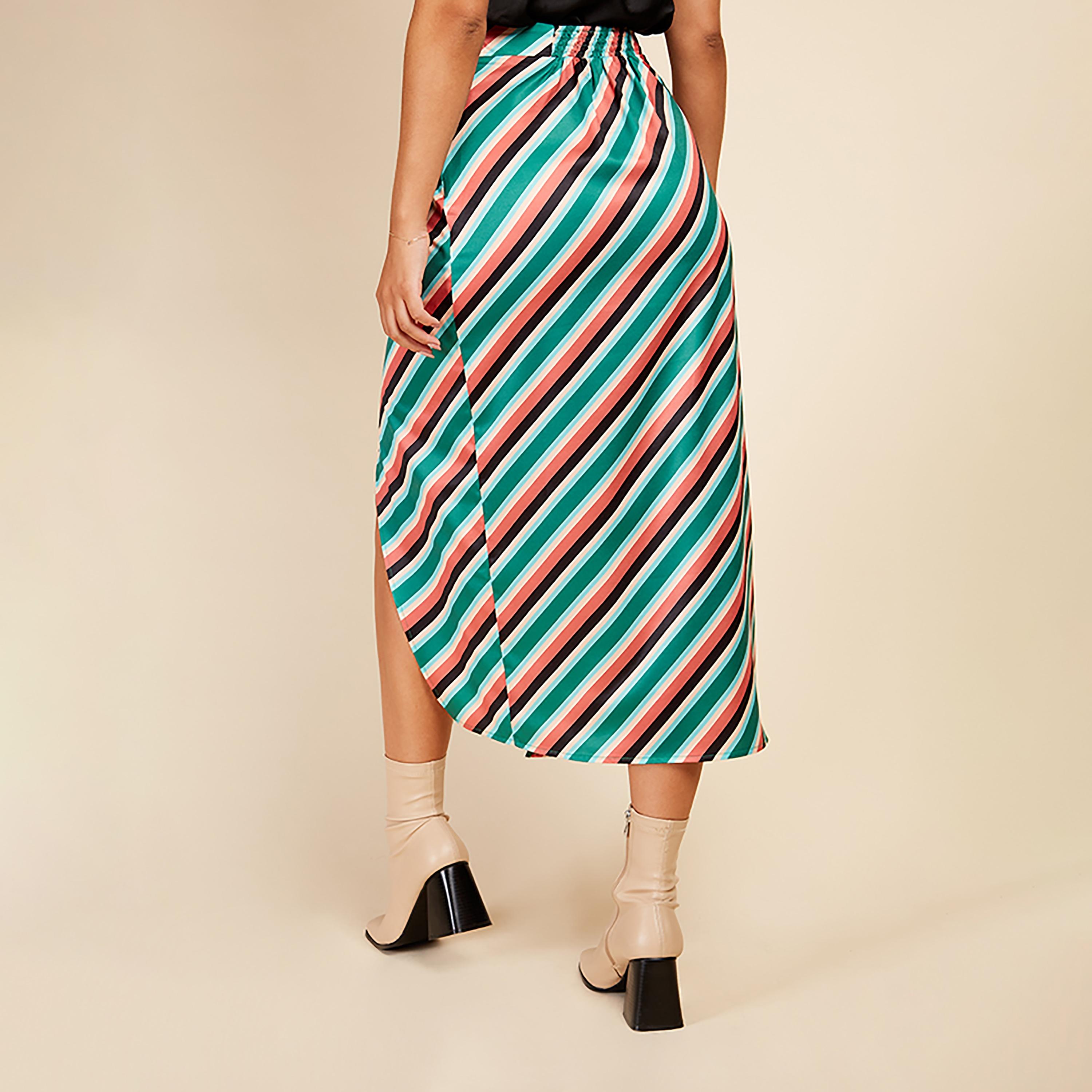 Little Mistress Multicolour Midi Women's Slit Skirt-women-clothing-skirts-image-4