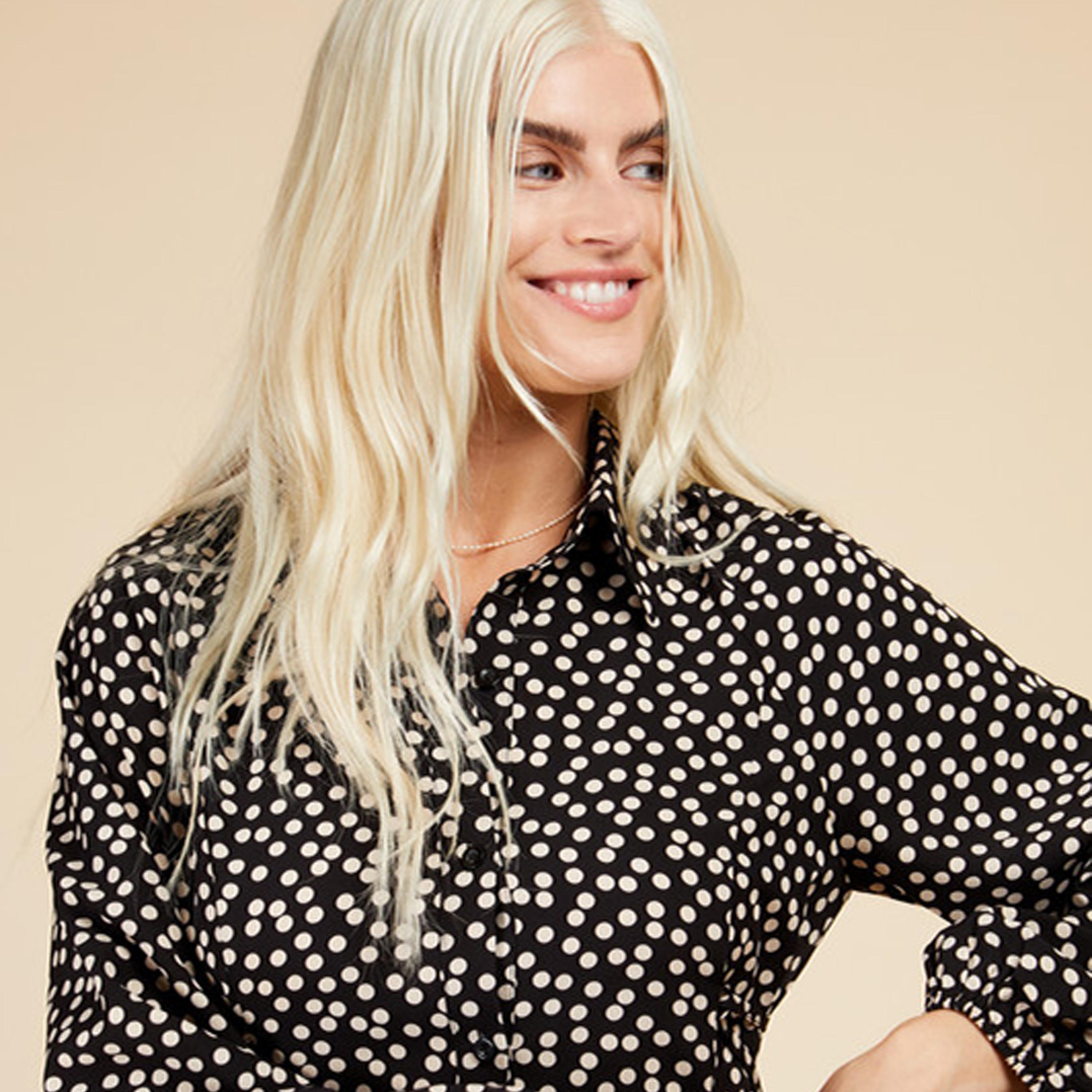 ليتل مسترس- فستان ماكسي ياقة قميص تصميم منقوش أكمام طويلة-women-clothing-dresses-image-3