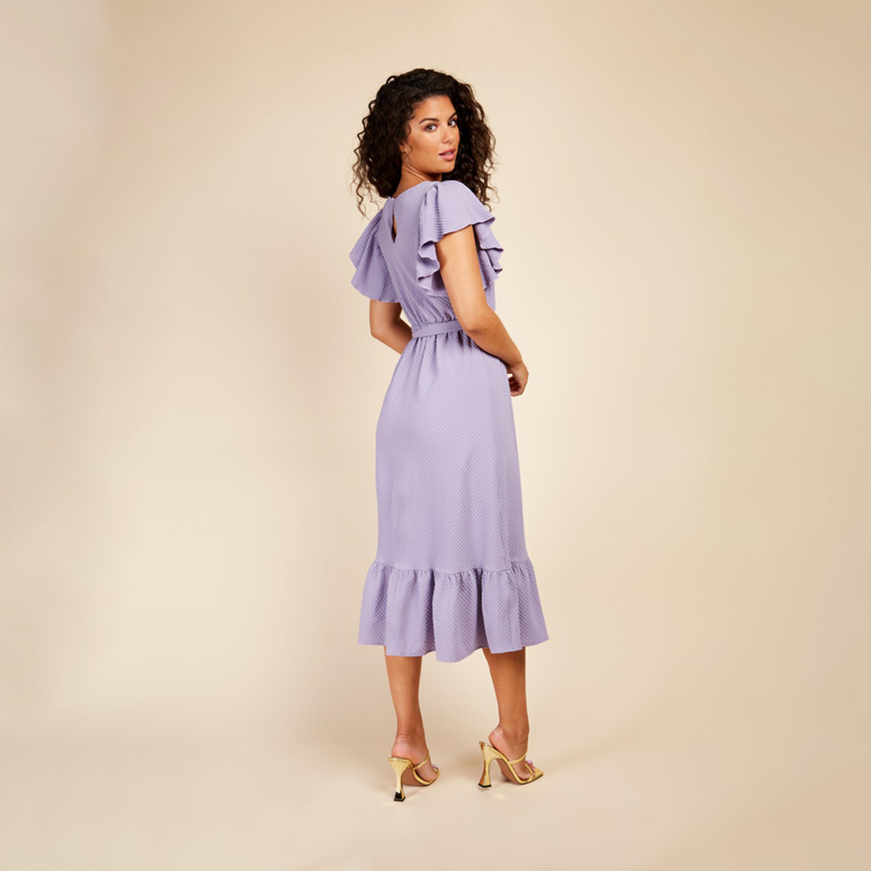 Little Mistress Ruffle Midi Dress with Short Sleeves-women-clothing-dresses-image-4