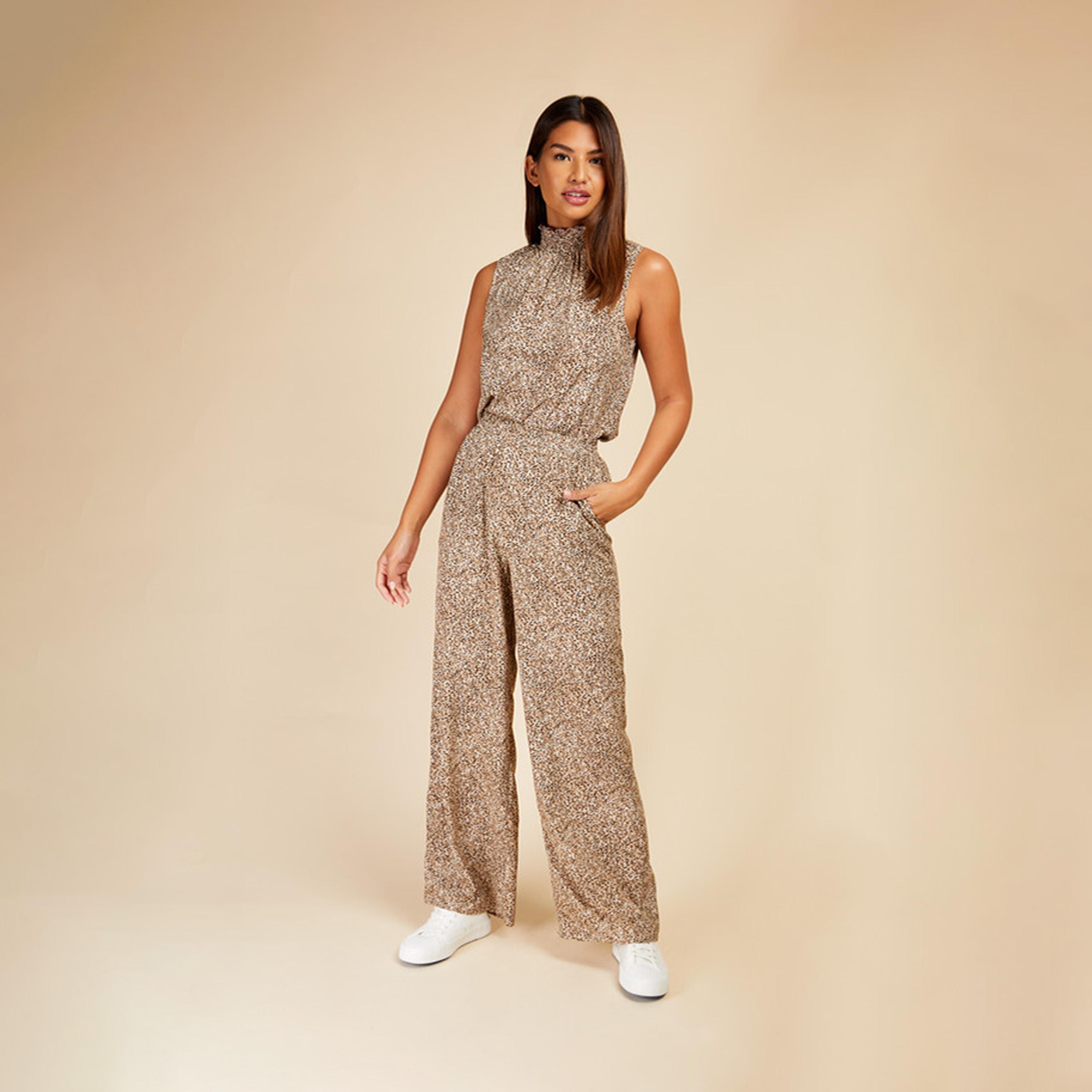 ليتل مسترس- بنطال خصر مرتفع نقشة حيوانات-women-clothing-bottoms-trousers-image-2