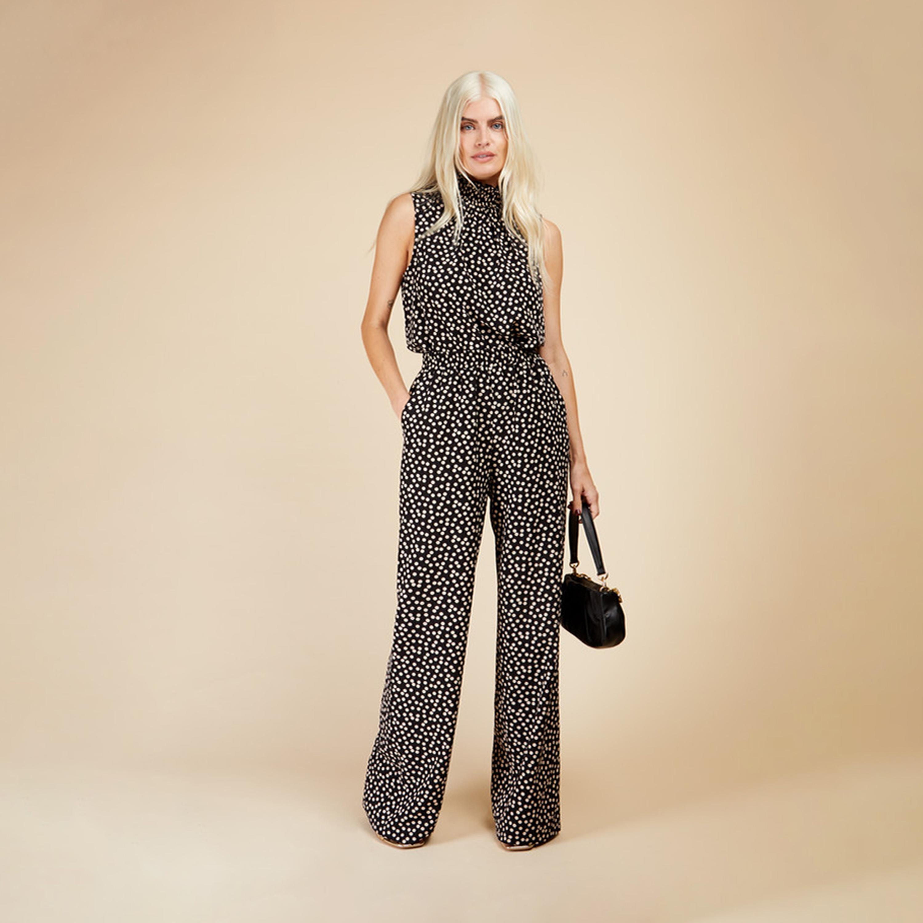 ليتل مسترس- بنطال خصر مرتفع منقط-women-clothing-bottoms-trousers-image-2
