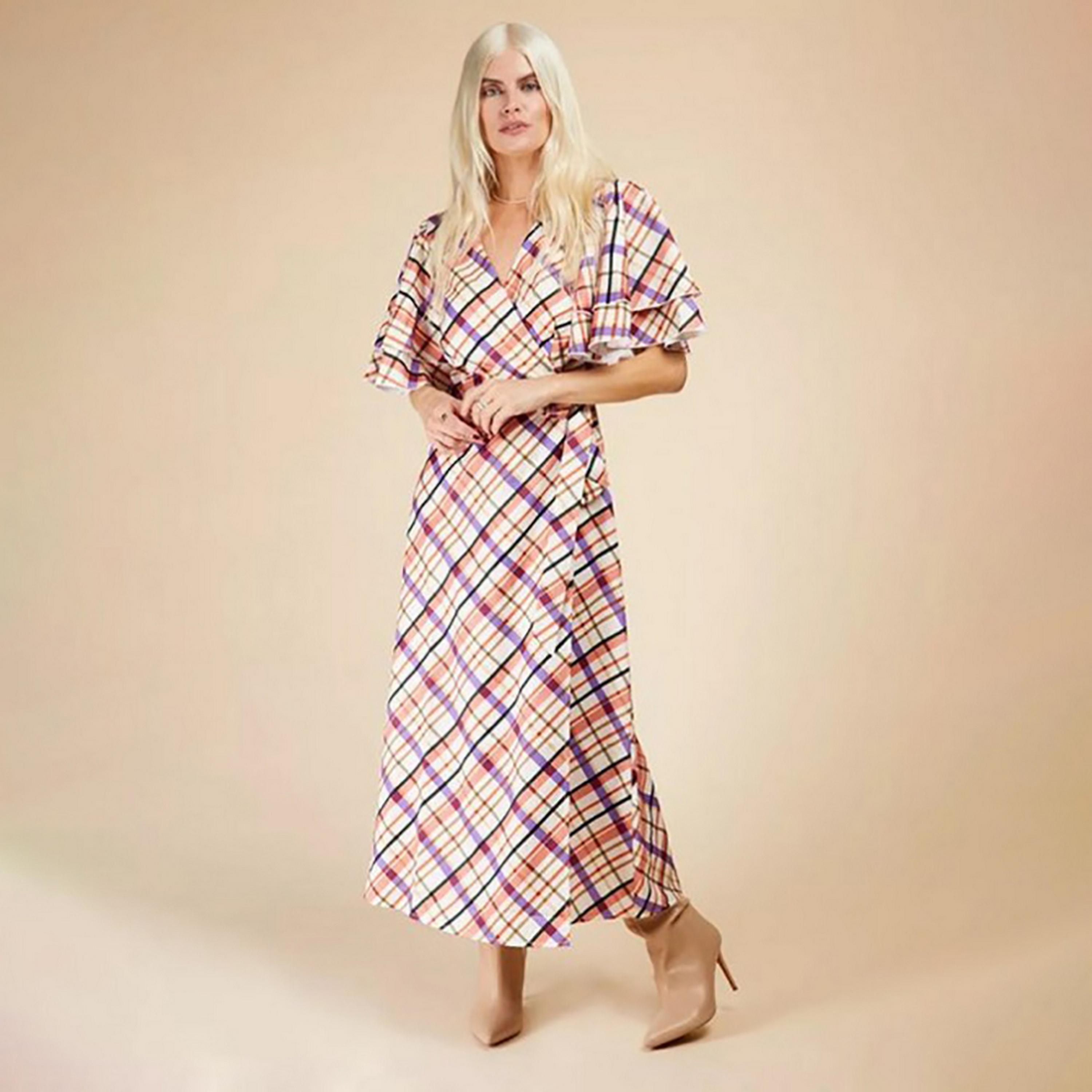 Little Mistress Multicolour Printed Flared Sleeves Fit and Flared Midi Women's Dress-women-clothing-dresses-image-1