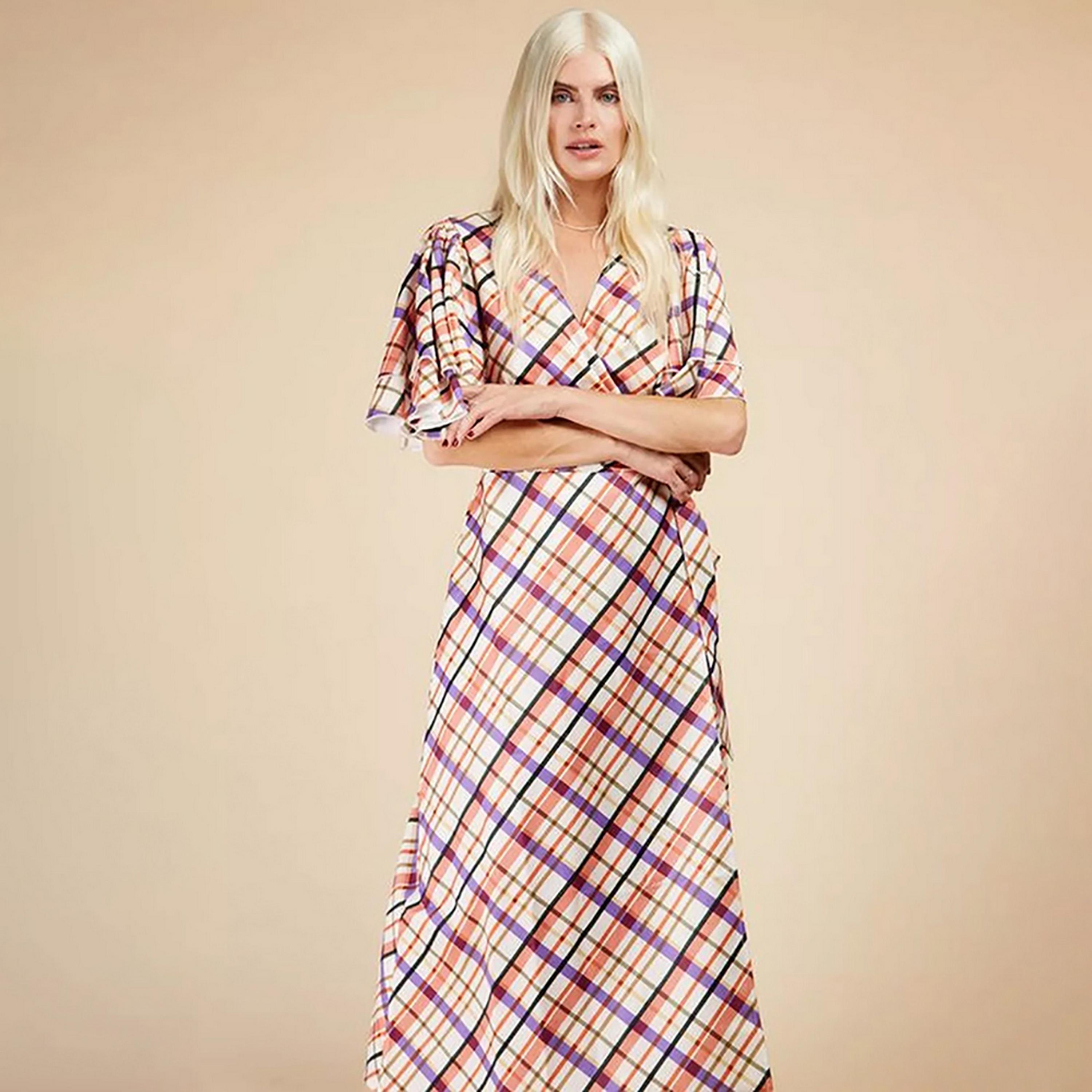 Little Mistress Multicolour Printed Flared Sleeves Fit and Flared Midi Women's Dress-women-clothing-dresses-image-3