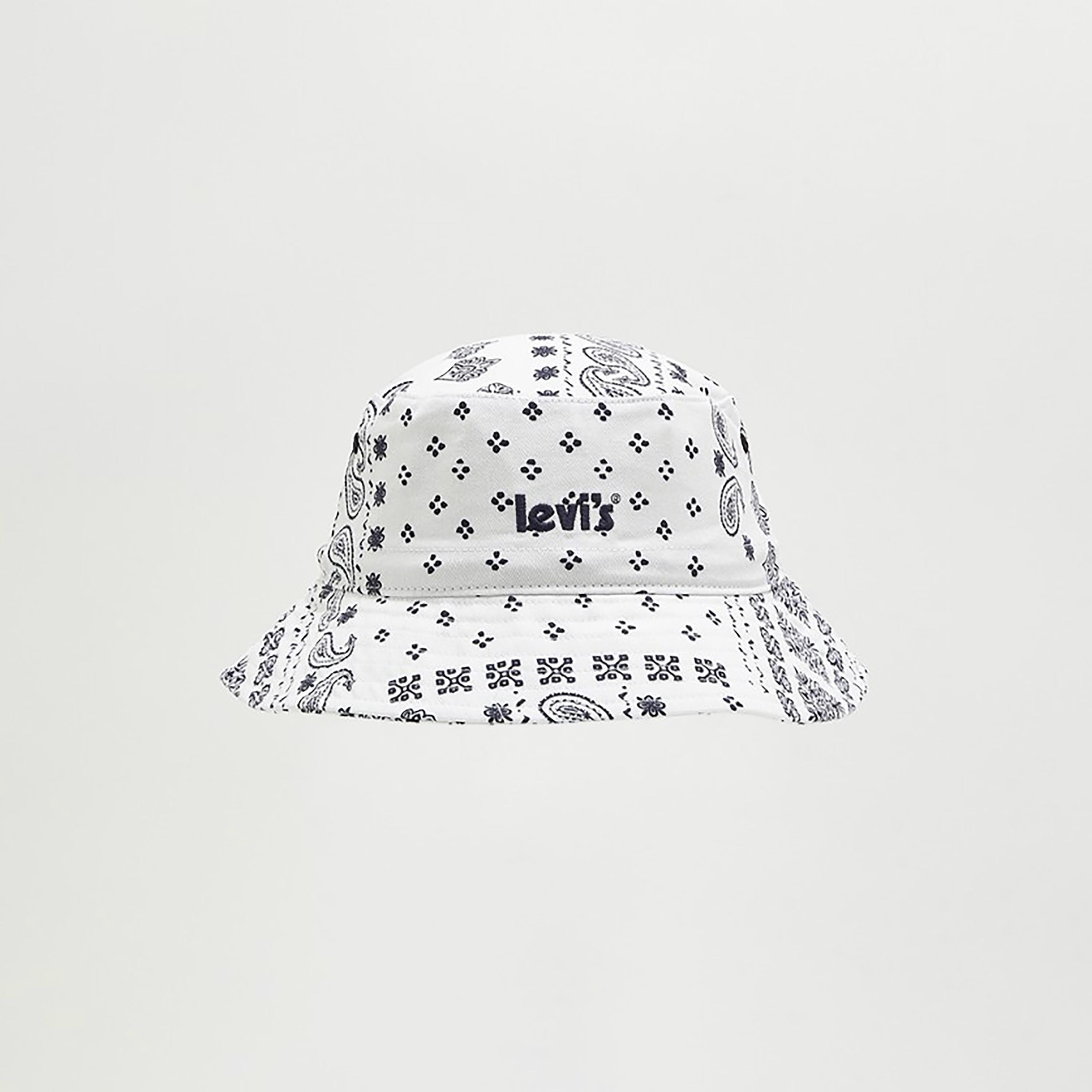 Levi's Men's White Paisley Print Bucket Hat-men-caps-image-1